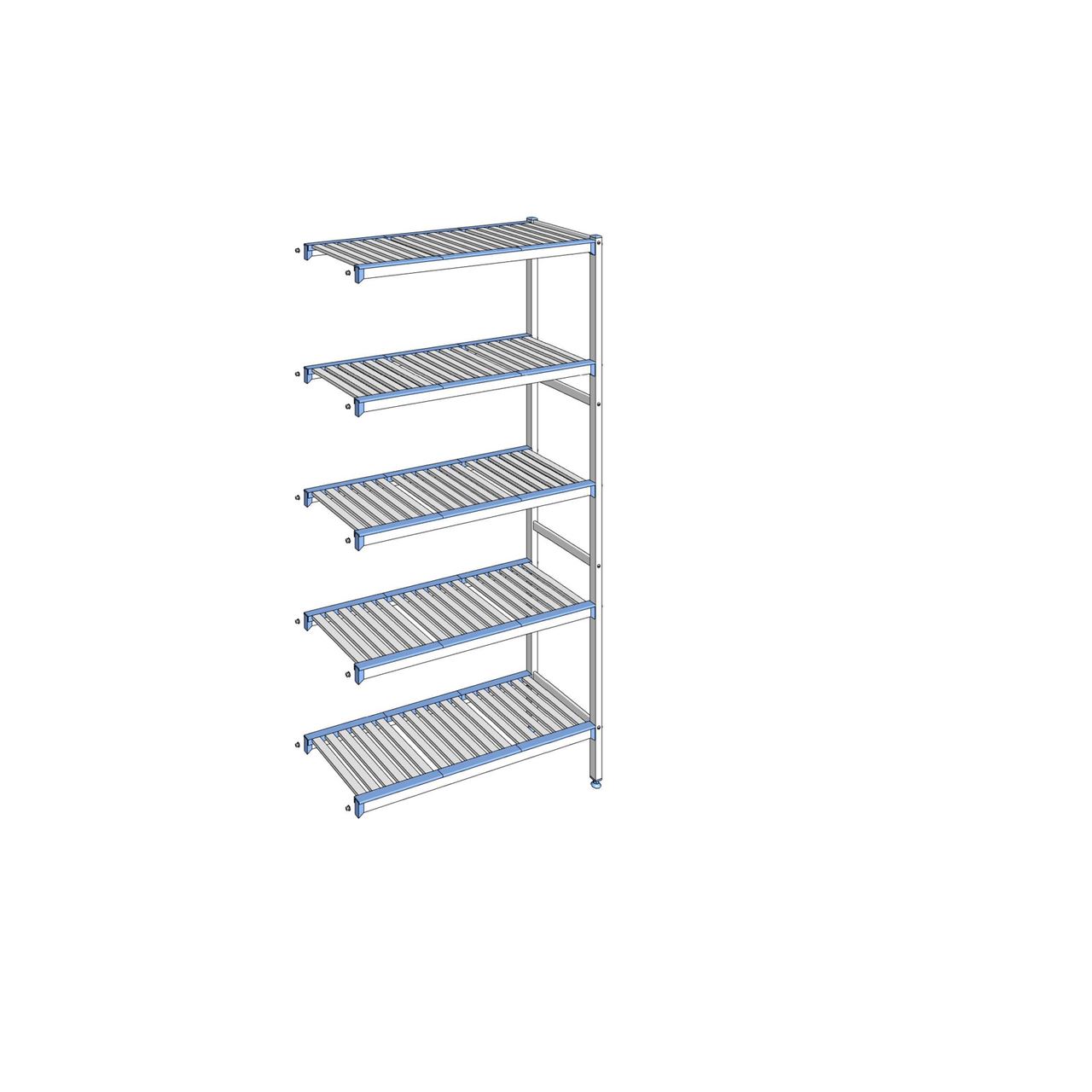 Rayonnage à clayettes amovibles 5 niveaux aluminium 205 x 105.1 x 40 cm Tournus - ACK1051