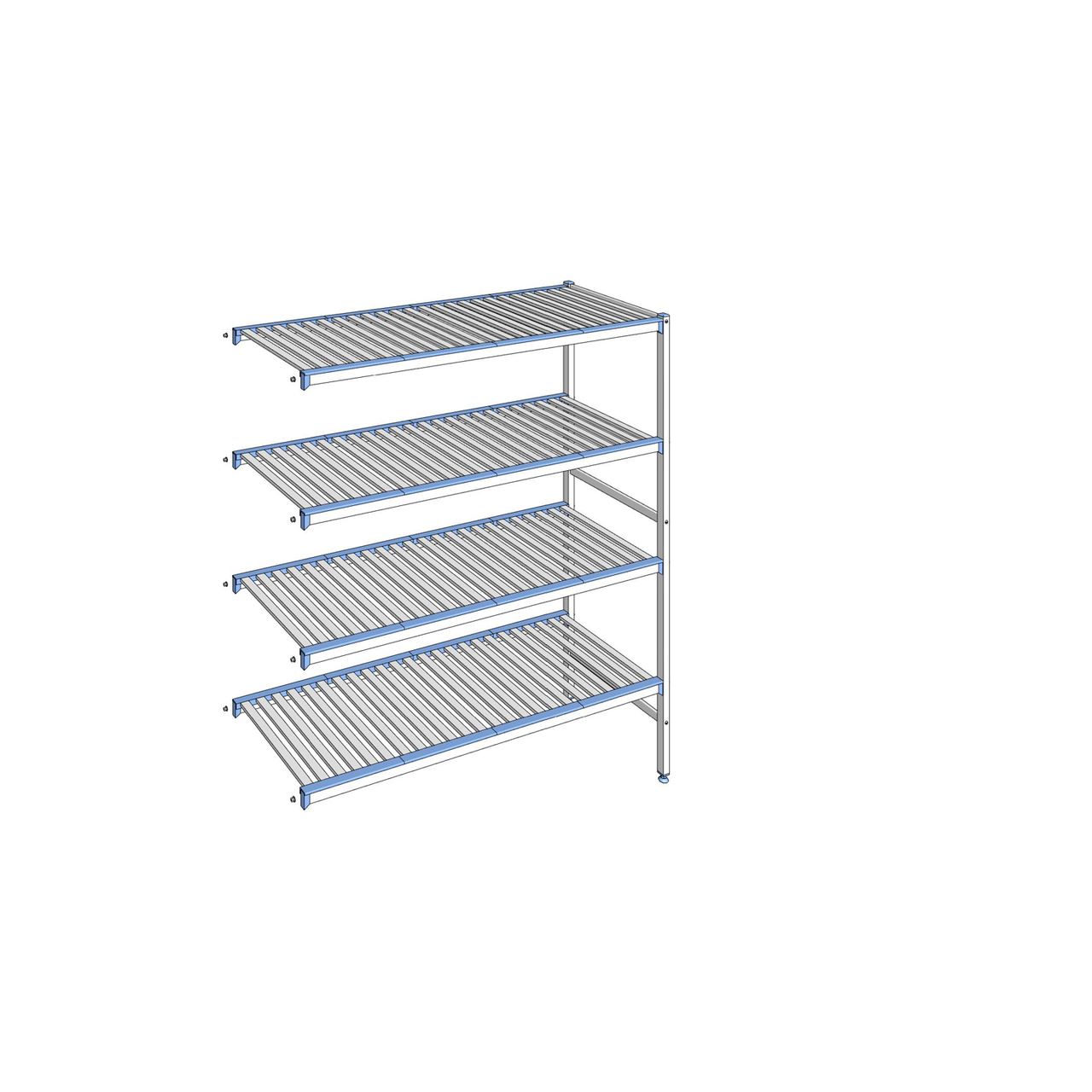 Rayonnage à clayettes amovibles 4 niveaux aluminium 175 x 155.3 x 56 cm Tournus - ACH1553