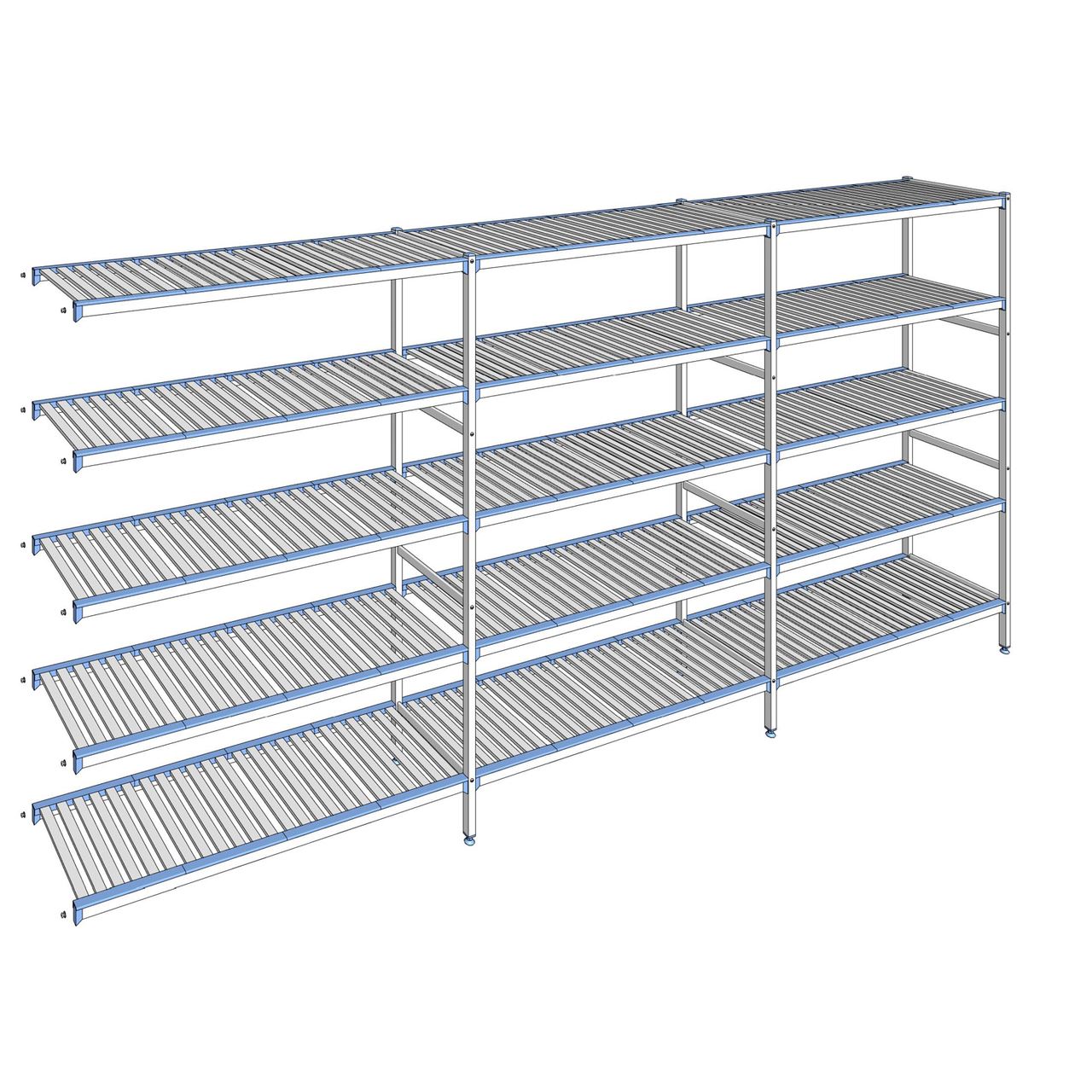 Rayonnage à clayettes amovibles 5 niveaux aluminium 205 x 433.7 x 50 cm Tournus - ACN4337