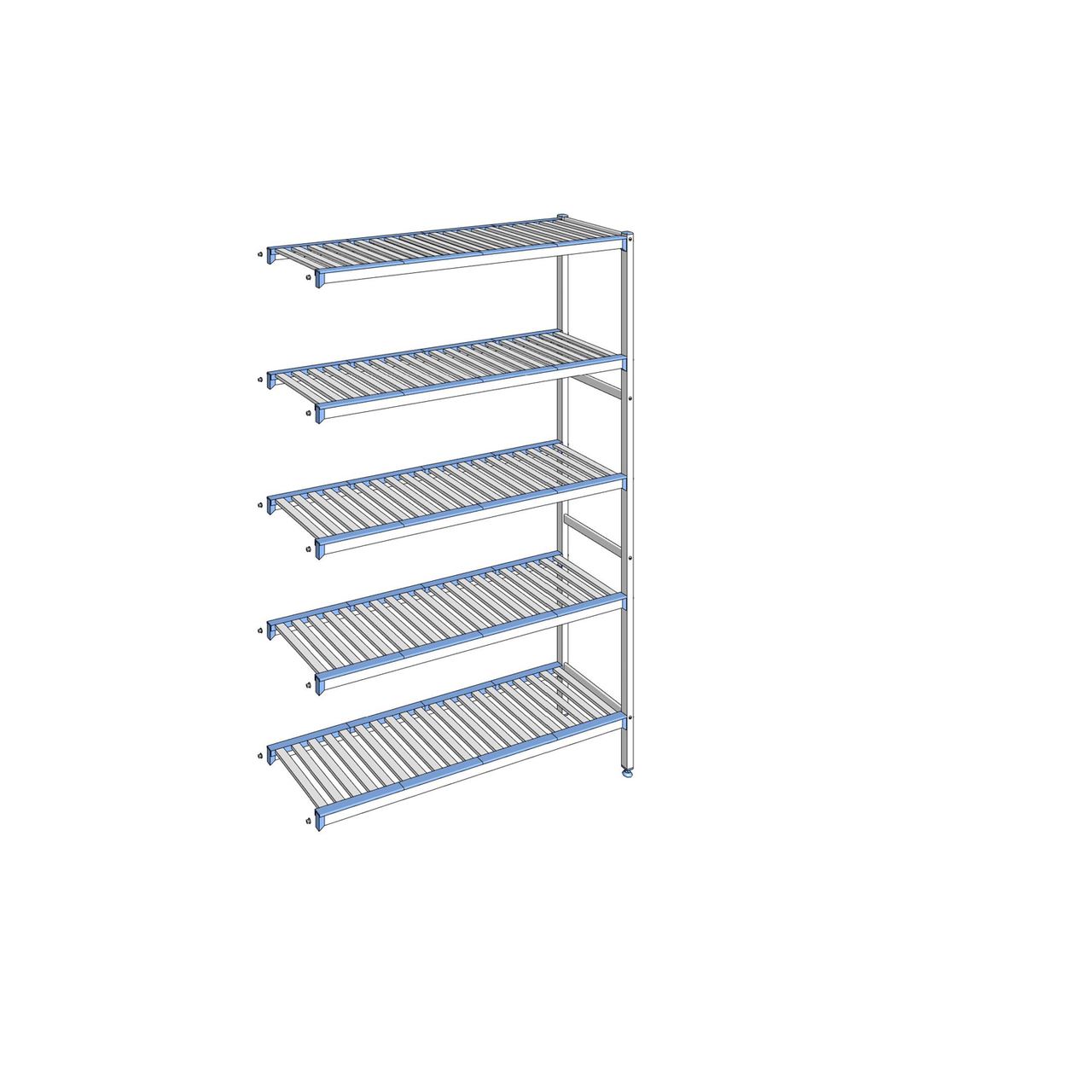 Rayonnage à clayettes amovibles 5 niveaux aluminium 205 x 135.3 x 40 cm Tournus - ACK1353