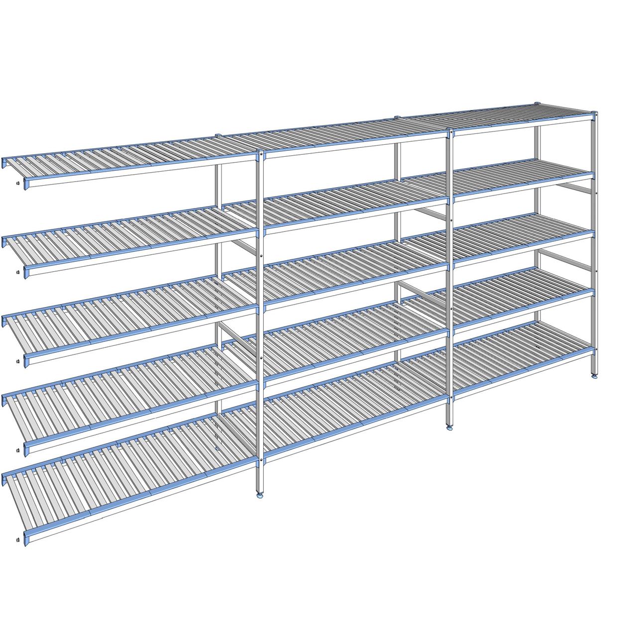Rayonnage à clayettes amovibles 5 niveaux aluminium 205 x 453.7 x 50 cm Tournus - ACN4537