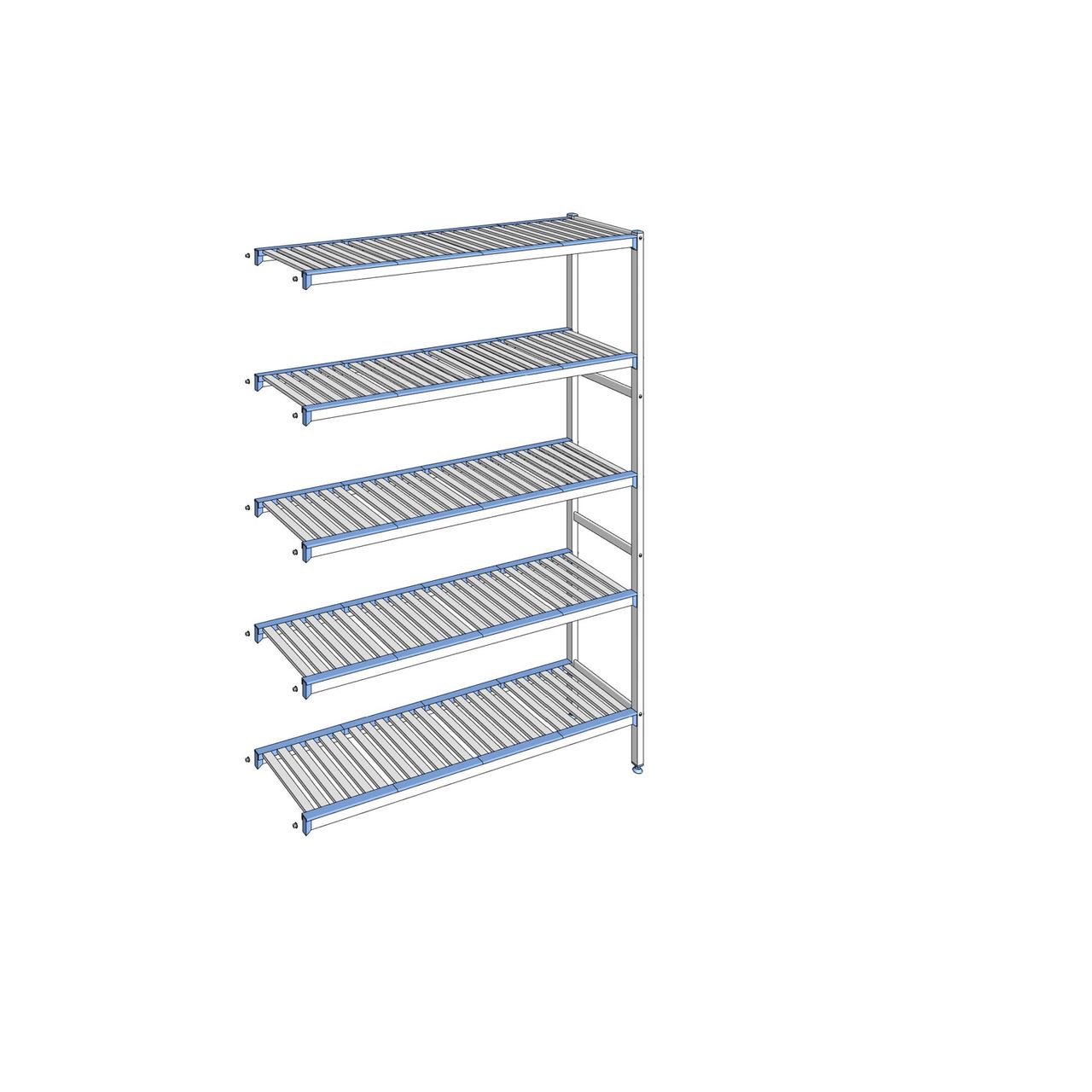 Rayonnage à clayettes amovibles 5 niveaux aluminium 205 x 145.3 x 40 cm Tournus - ACK1453