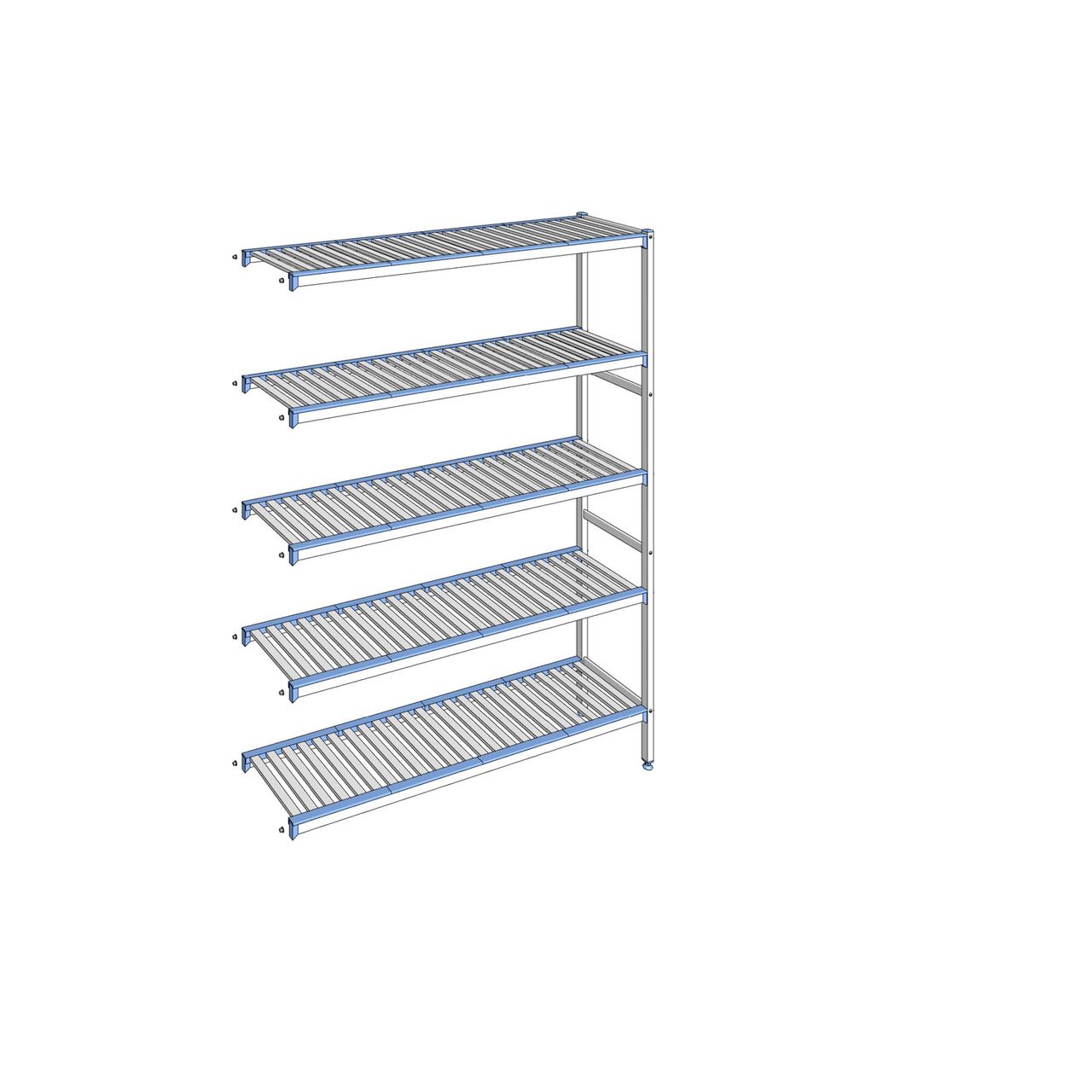 Rayonnage à clayettes amovibles 5 niveaux aluminium 205 x 155.3 x 40 cm Tournus - ACK1553