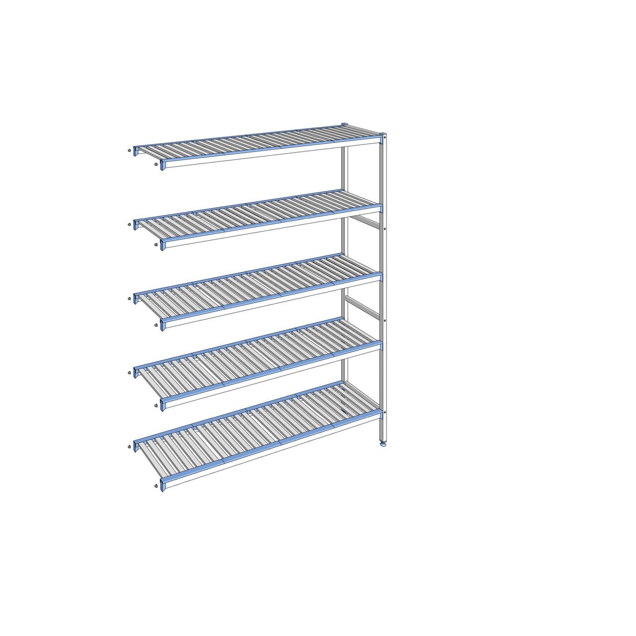 Rayonnage à clayettes amovibles 5 niveaux aluminium 205 x 165.3 x 40 cm Tournus - ACK1653