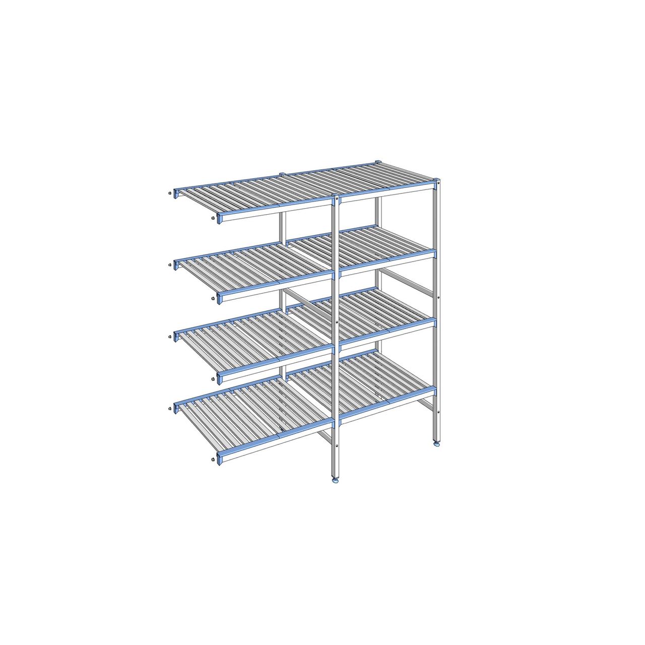 Rayonnage à clayettes amovibles 4 niveaux aluminium 175 x 168.7 x 56 cm Tournus - ACH1687