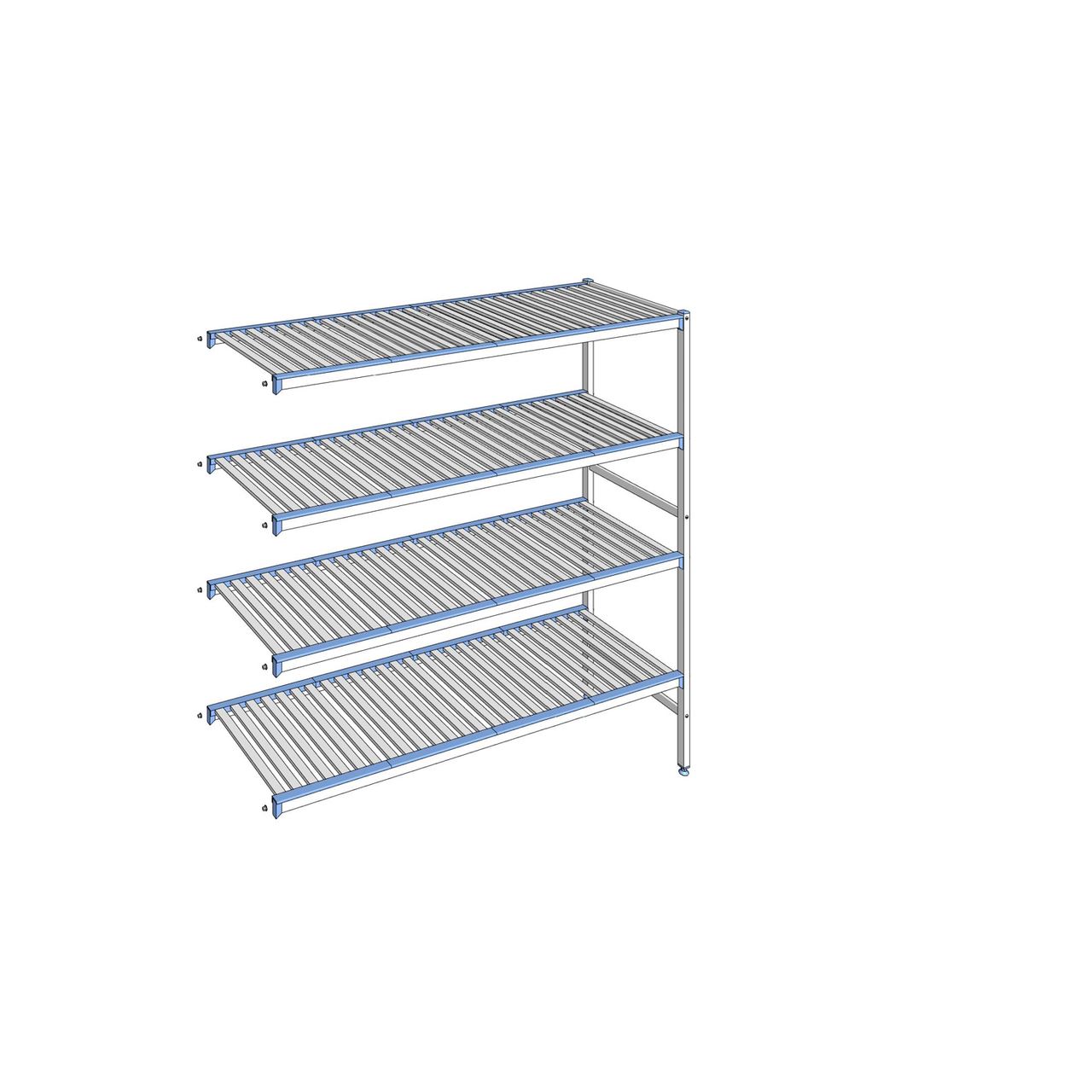 Rayonnage à clayettes amovibles 4 niveaux aluminium 175 x 175.5 x 56 cm Tournus - ACH1755
