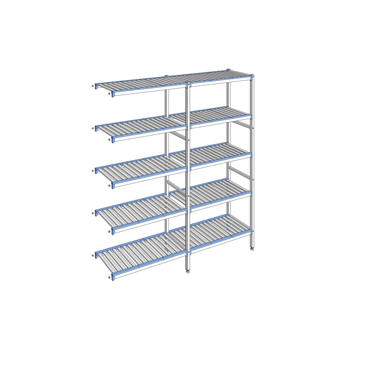Rayonnage à clayettes amovibles 5 niveaux aluminium 205 x 189.1 x 40 cm Tournus - ACK1891