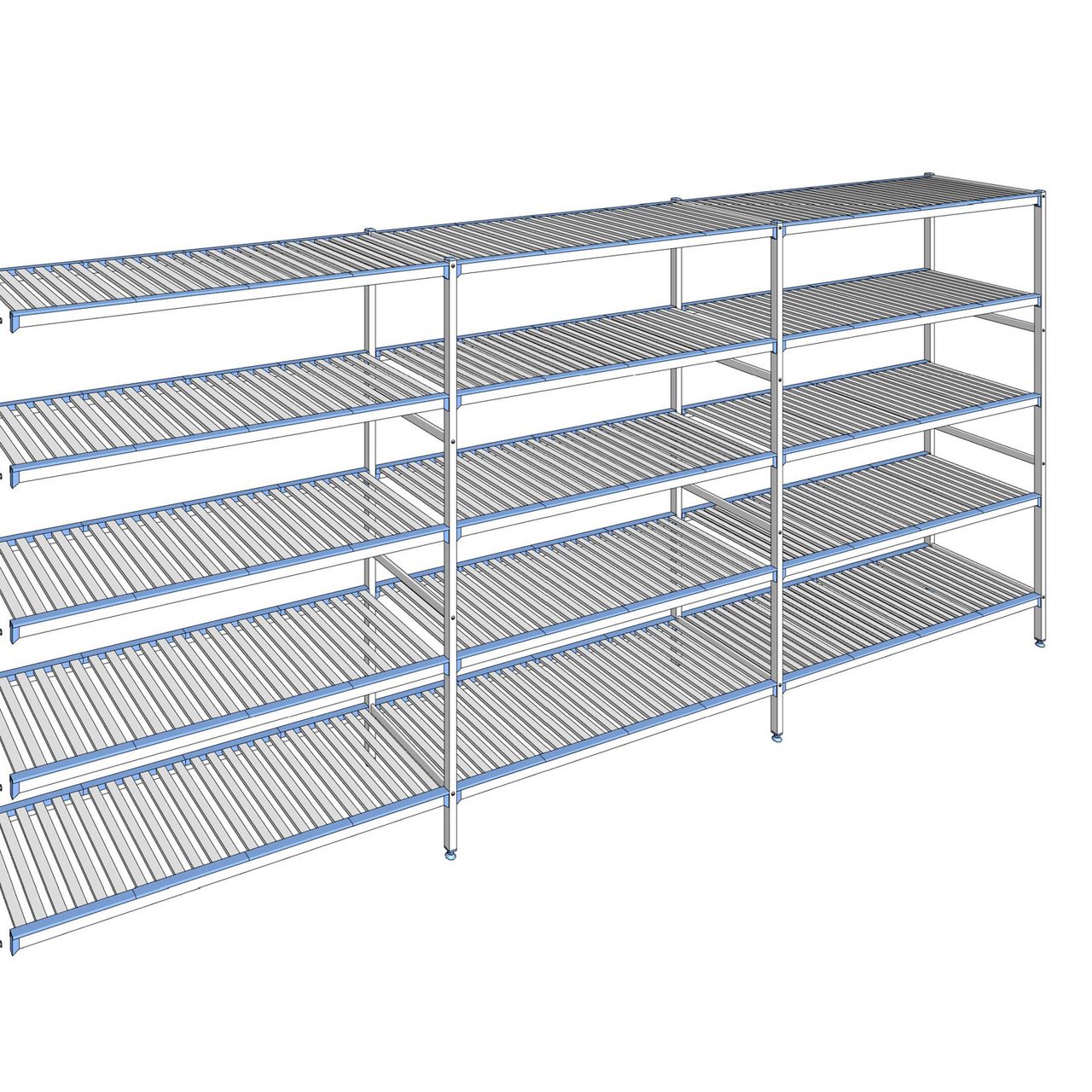 Rayonnage à clayettes amovibles 5 niveaux aluminium 205 x 473.7 x 56 cm Tournus - ACQ4737