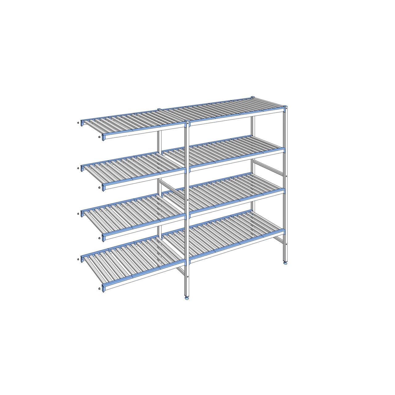 Rayonnage à clayettes amovibles 4 niveaux aluminium 175 x 229.3 x 50 cm Tournus - ACE2293