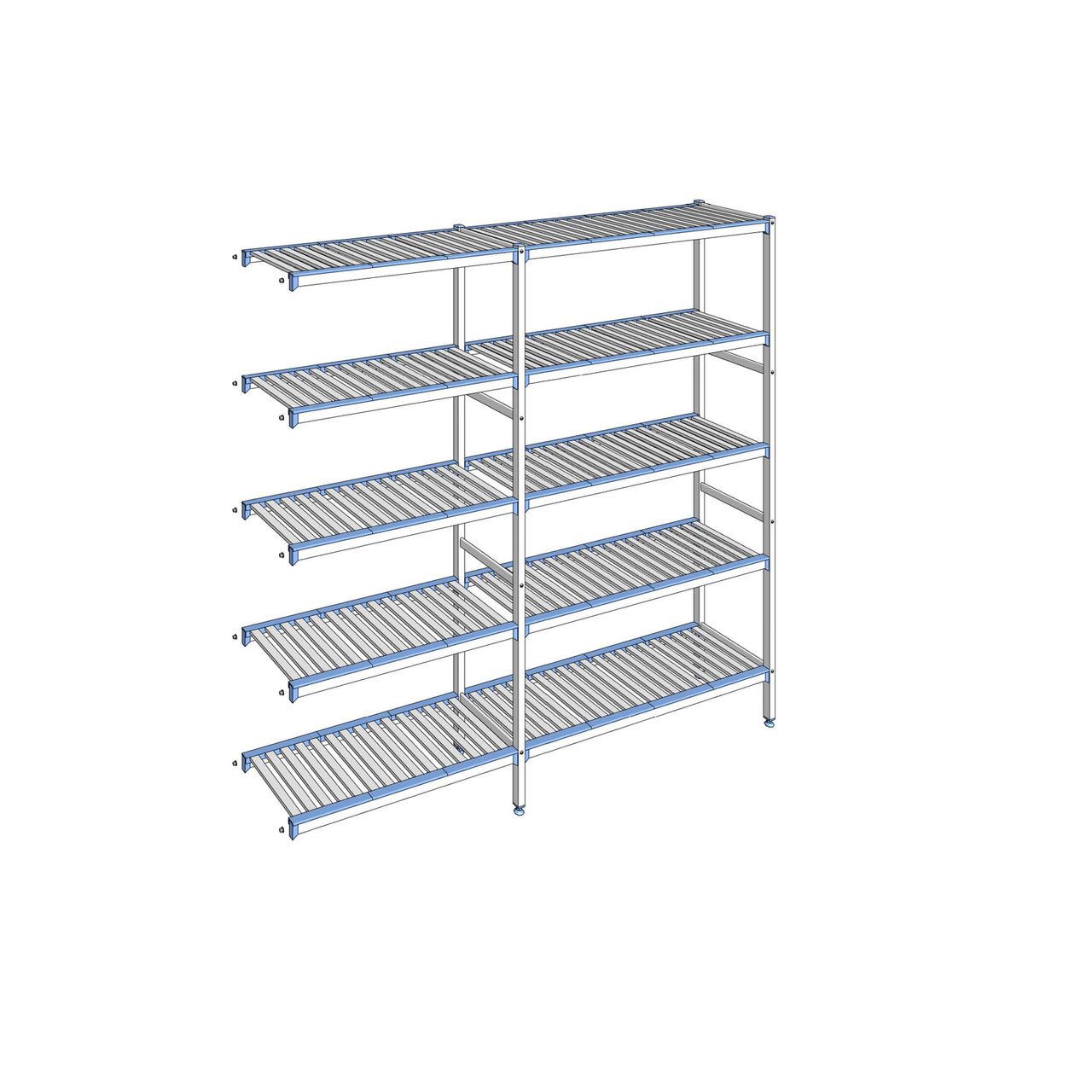 Rayonnage à clayettes amovibles 5 niveaux aluminium 205 x 219.1 x 40 cm Tournus - ACK2191