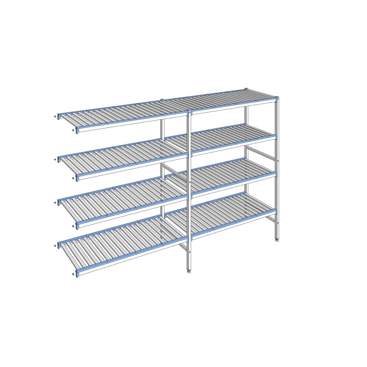 Rayonnage à clayettes amovibles 4 niveaux aluminium 175 x 269.5 x 50 cm Tournus - ACE2695