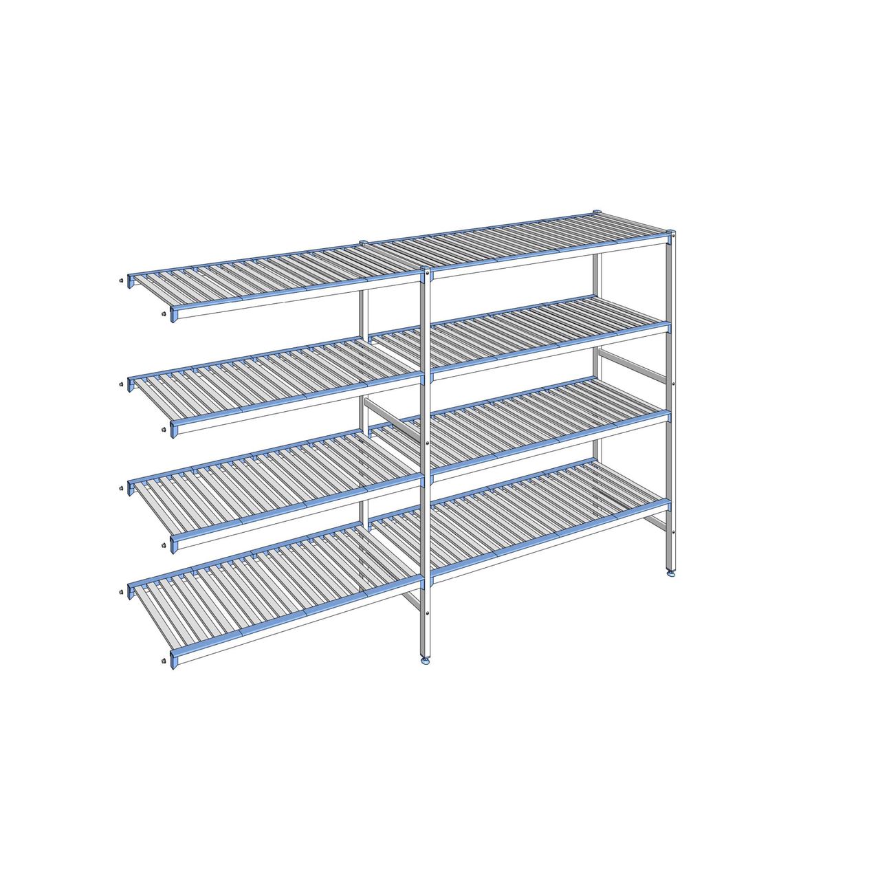 Rayonnage à clayettes amovibles 4 niveaux aluminium 175 x 279.3 x 50 cm Tournus - ACE2793