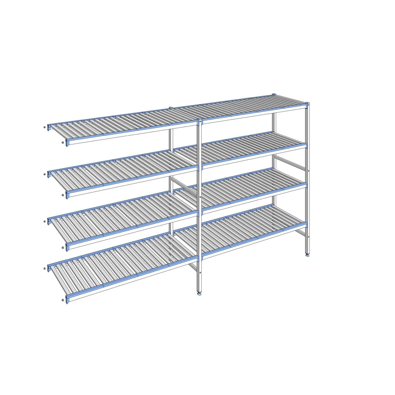 Rayonnage à clayettes amovibles 4 niveaux aluminium 175 x 299.5 x 50 cm Tournus - ACE2995