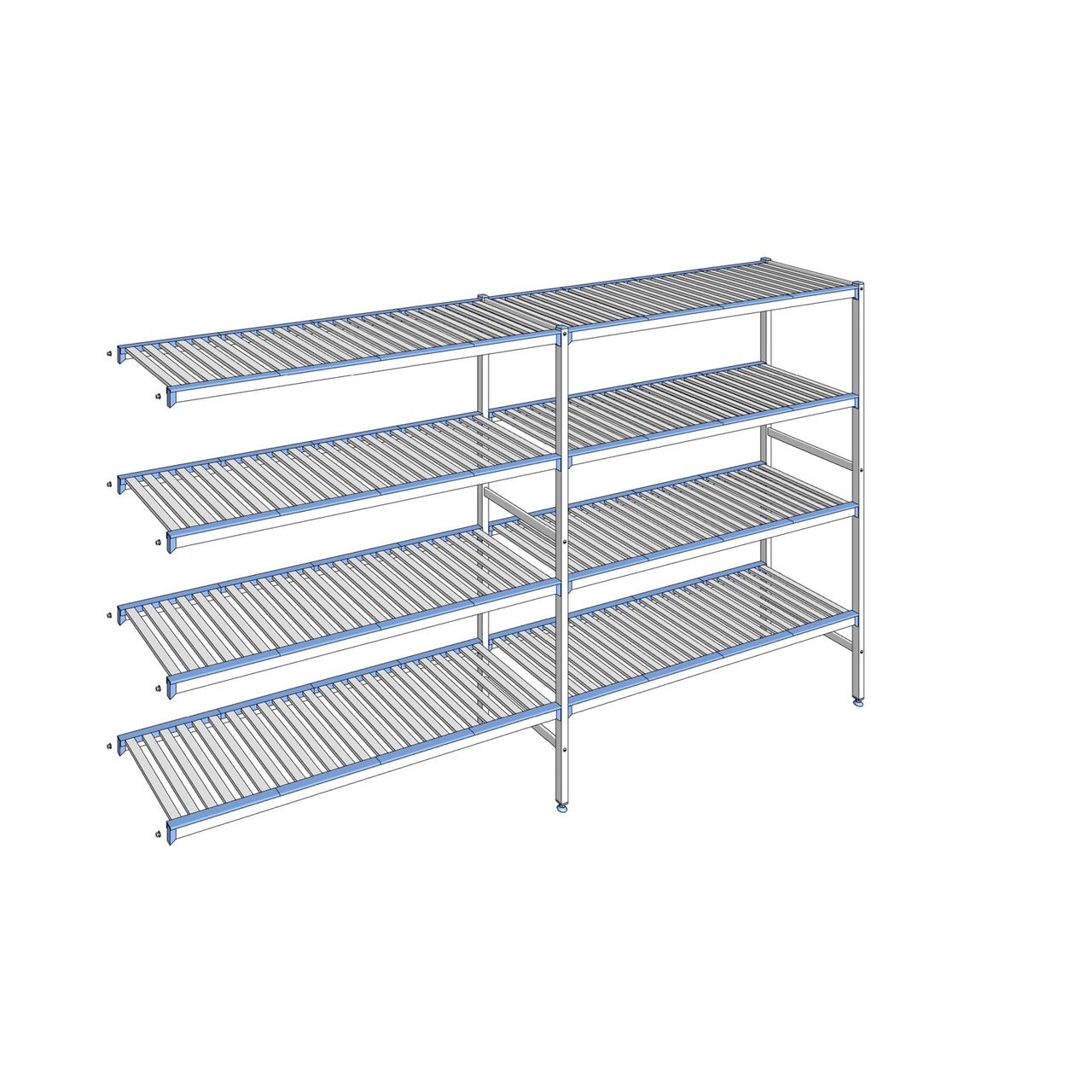 Rayonnage à clayettes amovibles 4 niveaux aluminium 175 x 309.5 x 50 cm Tournus - ACE3095