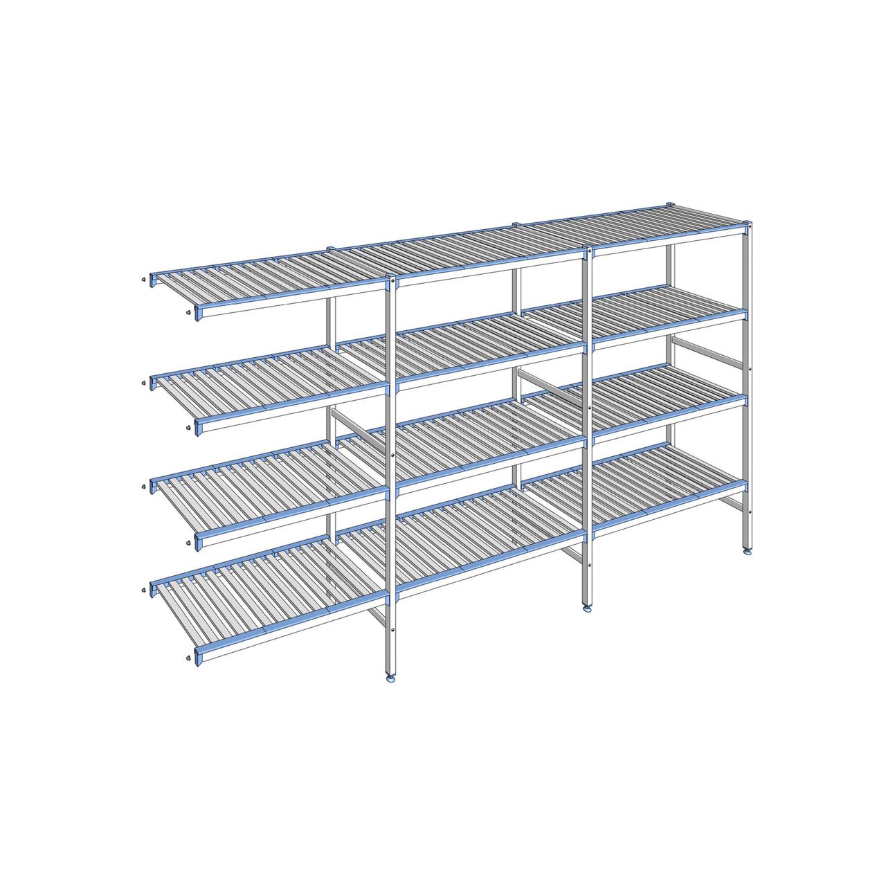 Rayonnage à clayettes amovibles 4 niveaux aluminium 175 x 323.1 x 50 cm Tournus - ACE3231