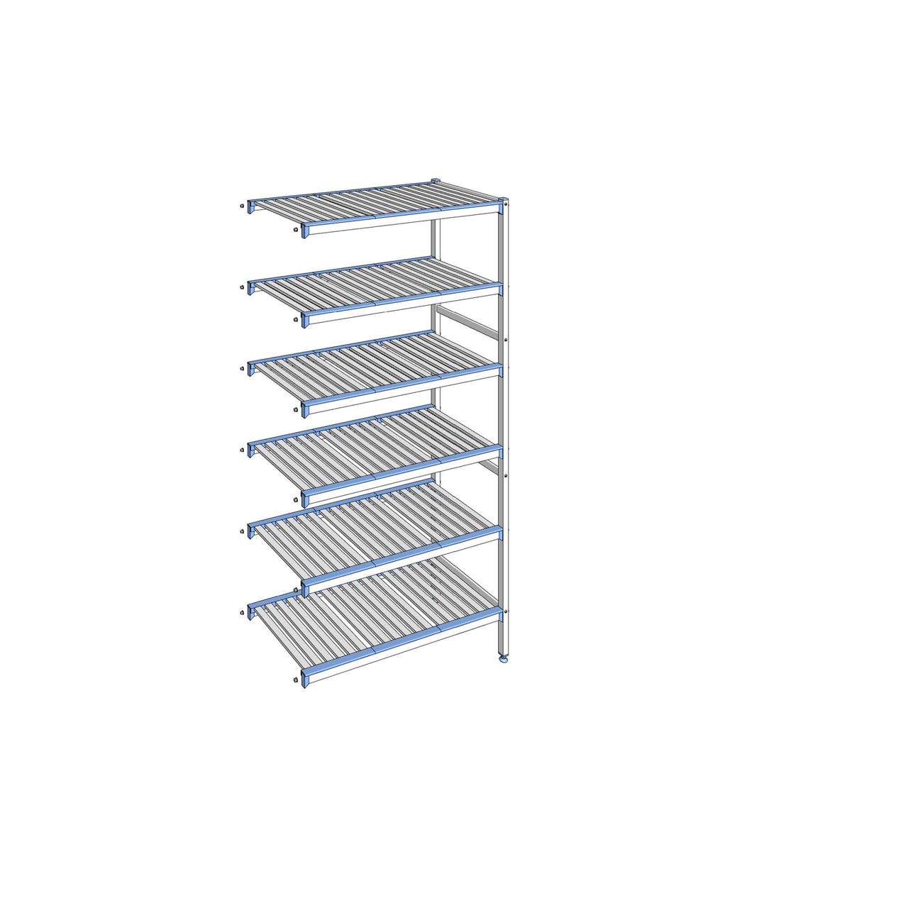Rayonnage à clayettes amovibles 6 niveaux aluminium 205 x 105.1 x 50 cm Tournus - ACO1051
