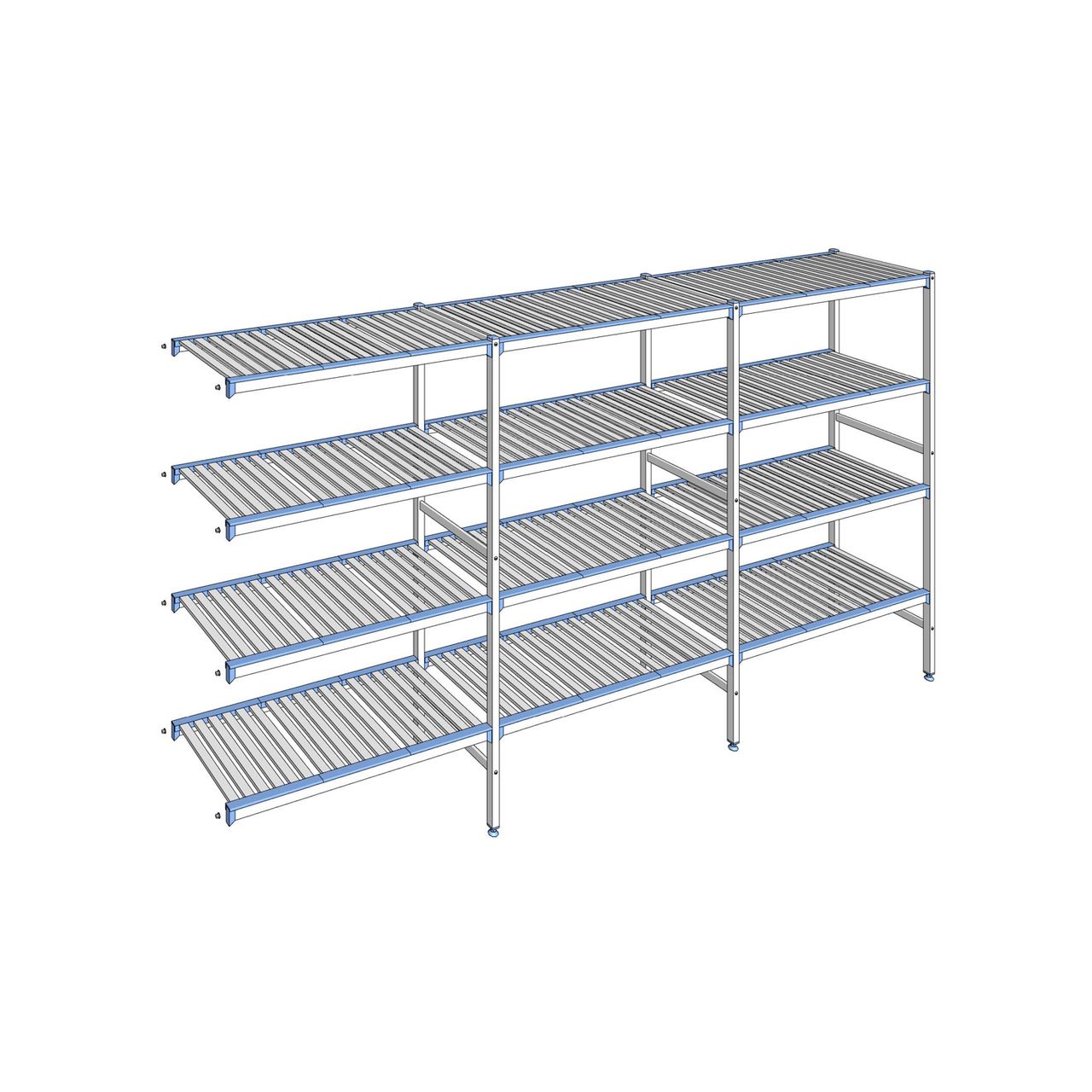 Rayonnage à clayettes amovibles 4 niveaux aluminium 175 x 333.1 x 50 cm Tournus - ACE3331