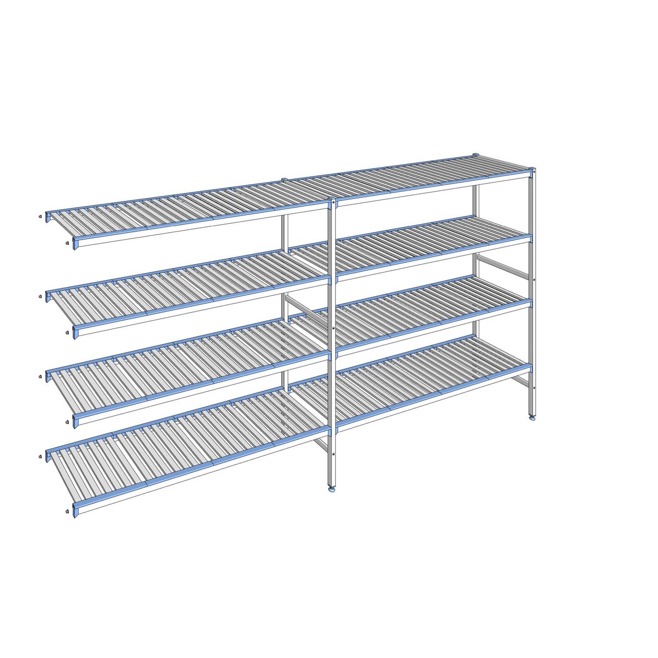 Rayonnage à clayettes amovibles 4 niveaux aluminium 175 x 339.7 x 50 cm Tournus - ACE3397