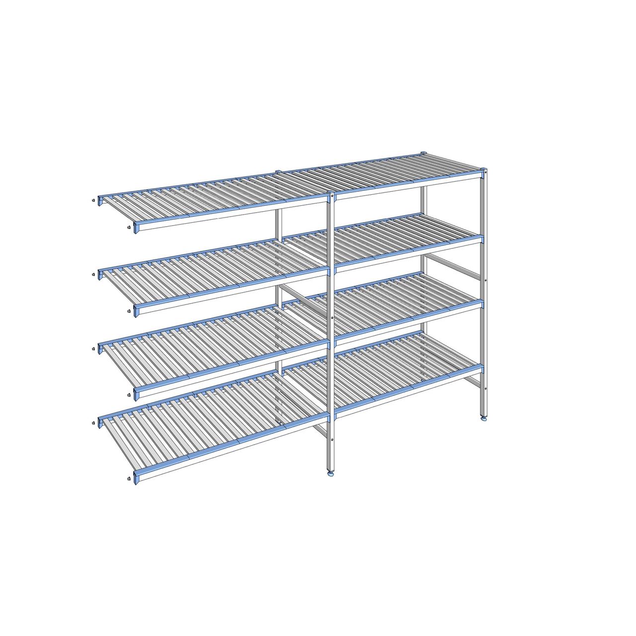 Rayonnage à clayettes amovibles 4 niveaux aluminium 175 x 269.5 x 56 cm Tournus - ACH2695