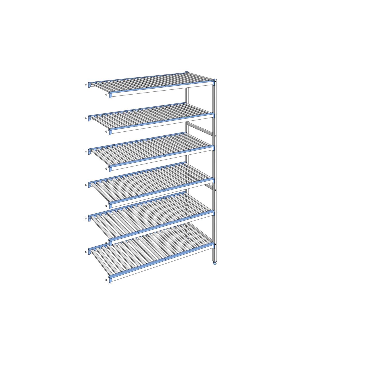 Rayonnage à clayettes amovibles 6 niveaux aluminium 205 x 135.3 x 50 cm Tournus - ACO1353