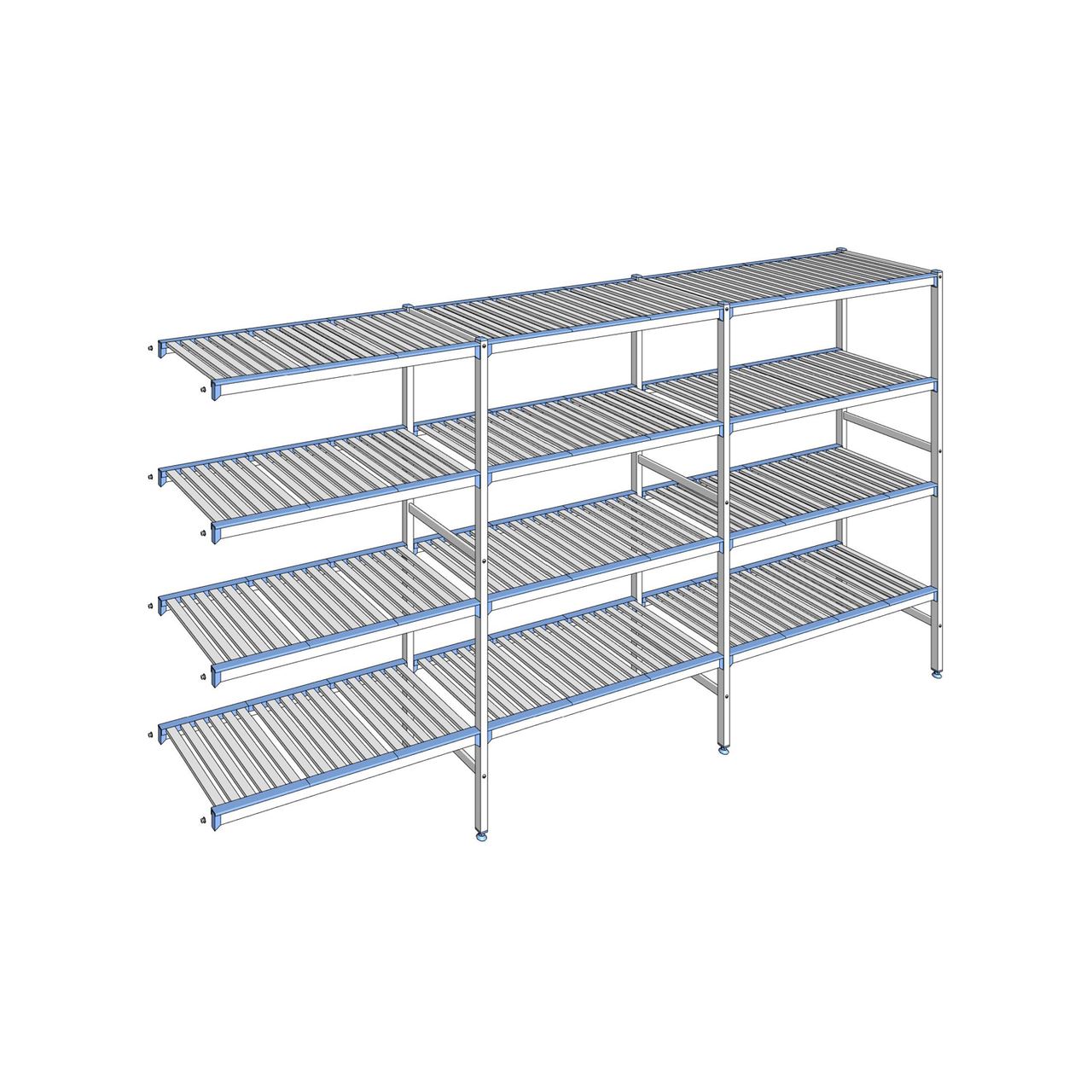 Rayonnage à clayettes amovibles 4 niveaux aluminium 175 x 343.1 x 50 cm Tournus - ACE3431