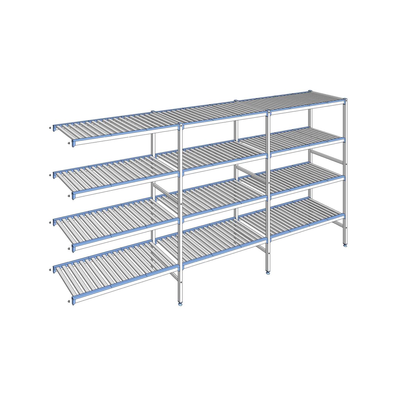 Rayonnage à clayettes amovibles 4 niveaux aluminium 175 x 353.1 x 50 cm Tournus - ACE3531