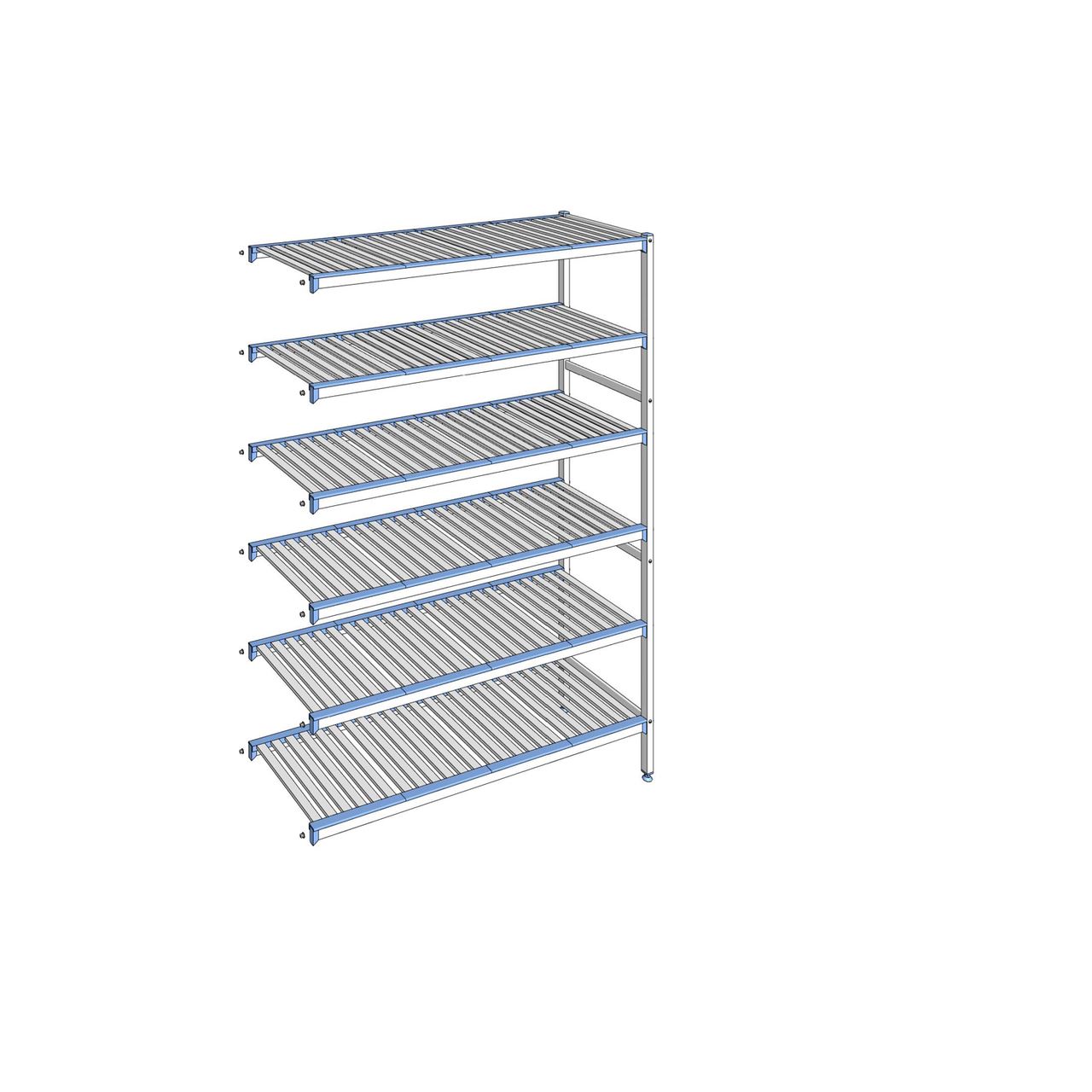 Rayonnage à clayettes amovibles 6 niveaux aluminium 205 x 145.3 x 50 cm Tournus - ACO1453