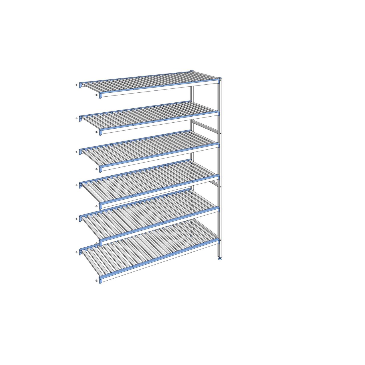 Rayonnage à clayettes amovibles 6 niveaux aluminium 205 x 155.3 x 50 cm Tournus - ACO1553