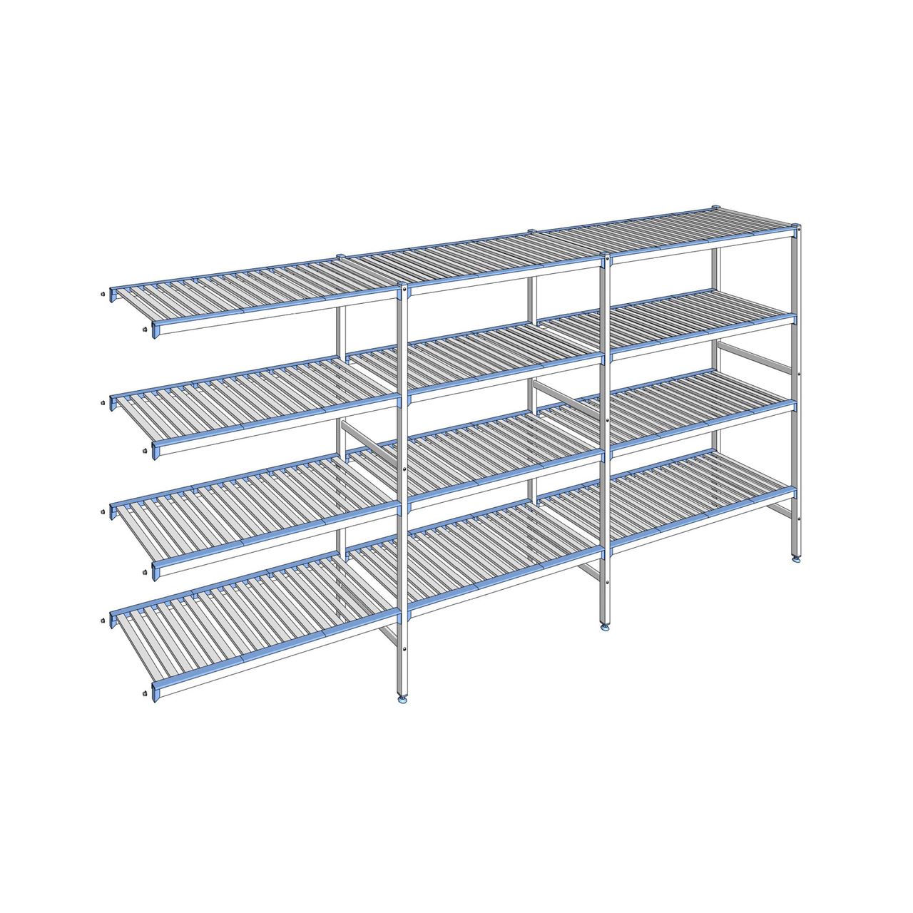 Rayonnage à clayettes amovibles 4 niveaux aluminium 175 x 363.3 x 50 cm Tournus - ACE3633