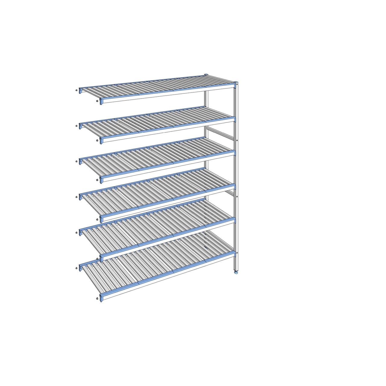 Rayonnage à clayettes amovibles 6 niveaux aluminium 205 x 165.3 x 50 cm Tournus - ACO1653
