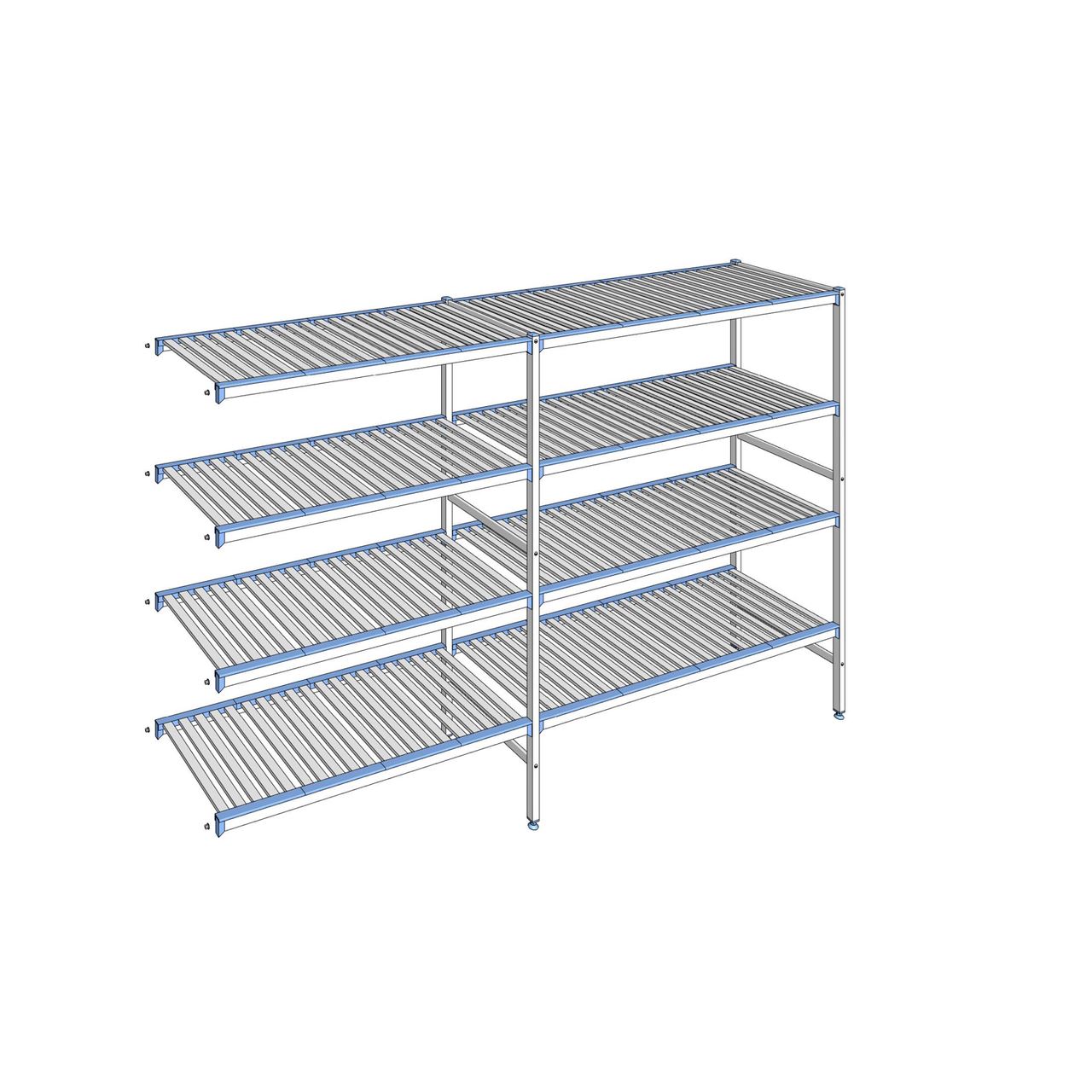 Rayonnage à clayettes amovibles 4 niveaux aluminium 175 x 279.3 x 56 cm Tournus - ACH2793