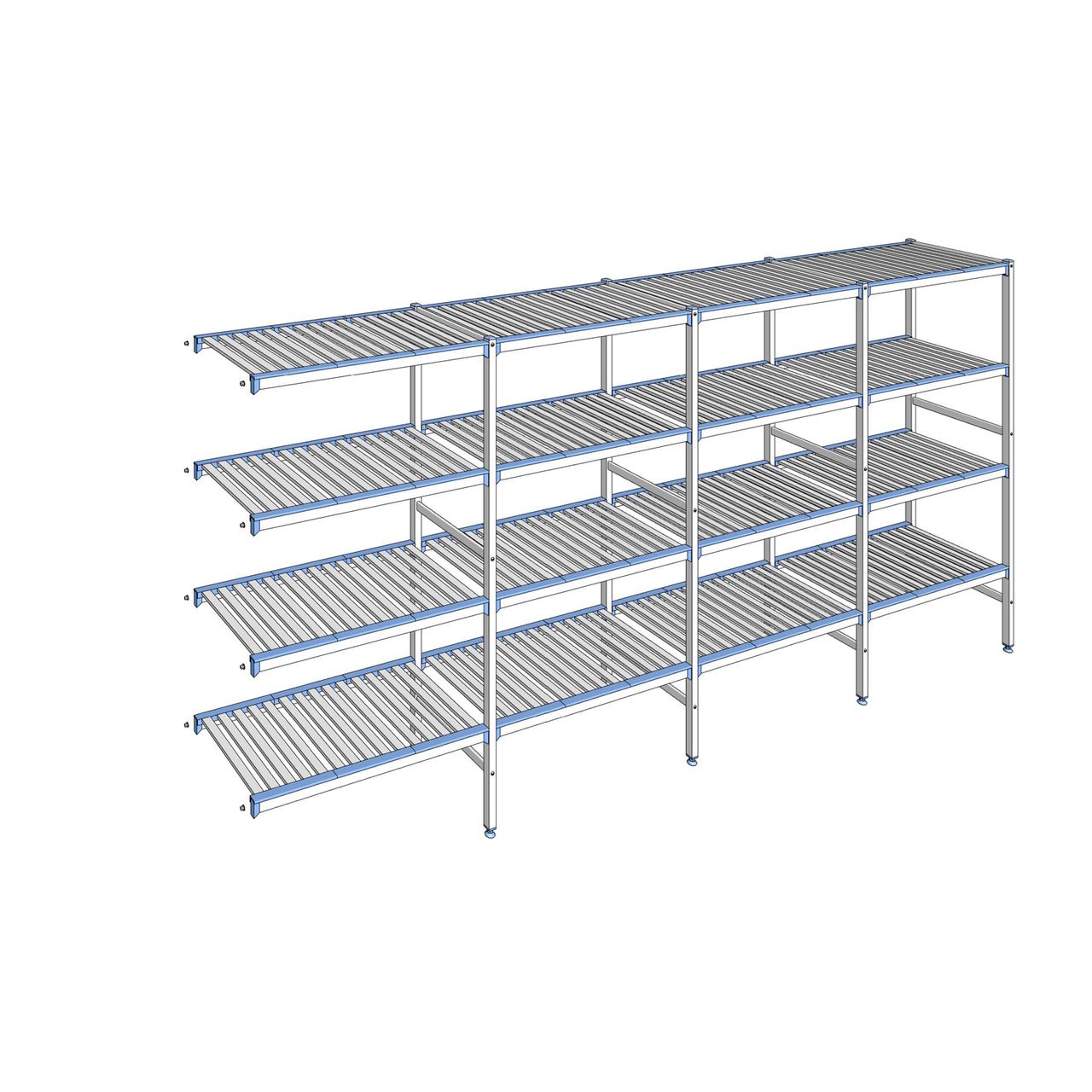 Rayonnage à clayettes amovibles 4 niveaux aluminium 175 x 377.1 x 50 cm Tournus - ACE3771