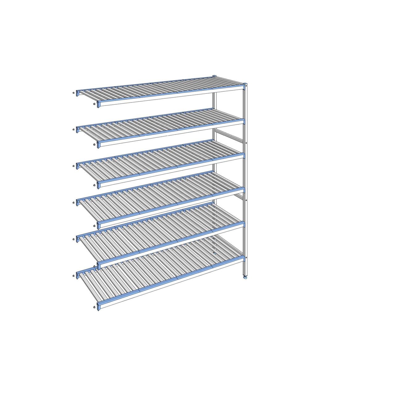 Rayonnage à clayettes amovibles 6 niveaux aluminium 205 x 175.5 x 50 cm Tournus - ACO1755