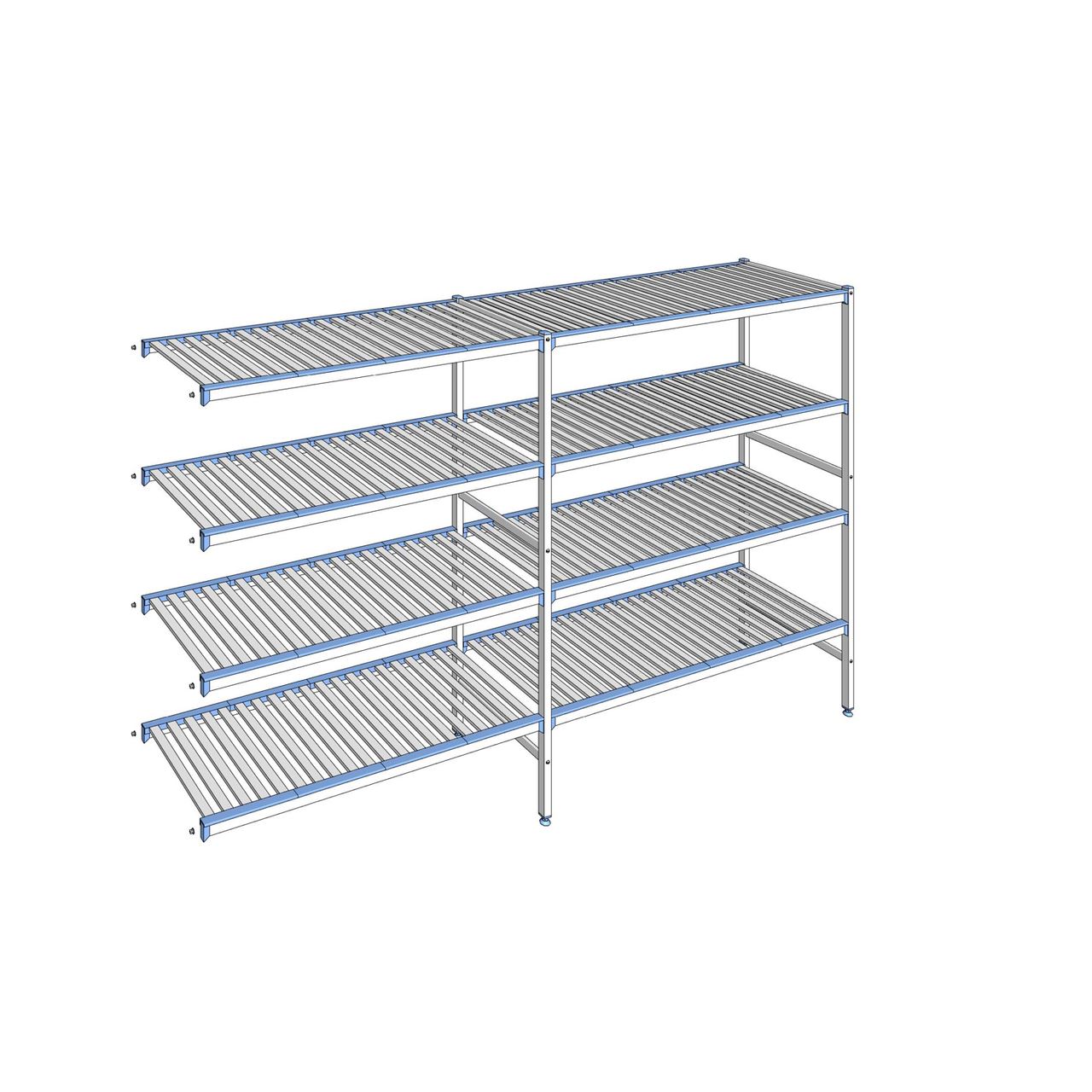 Rayonnage à clayettes amovibles 4 niveaux aluminium 175 x 289.5 x 56 cm Tournus - ACH2895