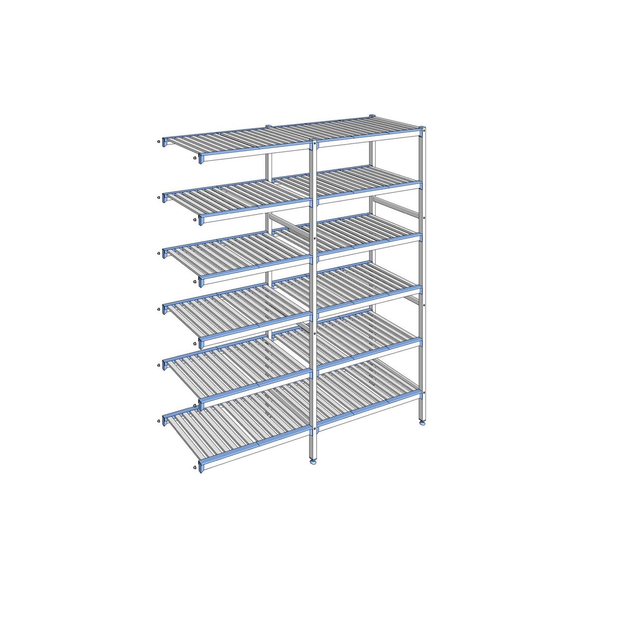 Rayonnage à clayettes amovibles 6 niveaux aluminium 205 x 178.9 x 50 cm Tournus - ACO1789