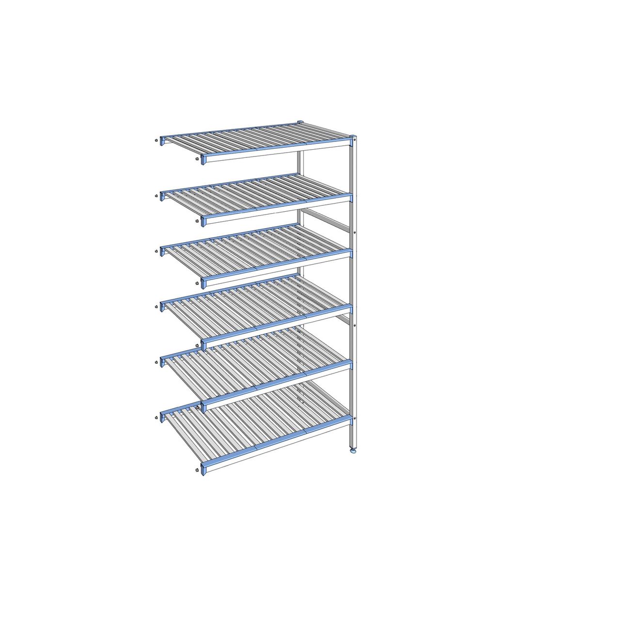 Rayonnage à clayettes amovibles 6 niveaux aluminium 205 x 115.1 x 56 cm Tournus - ACR1151