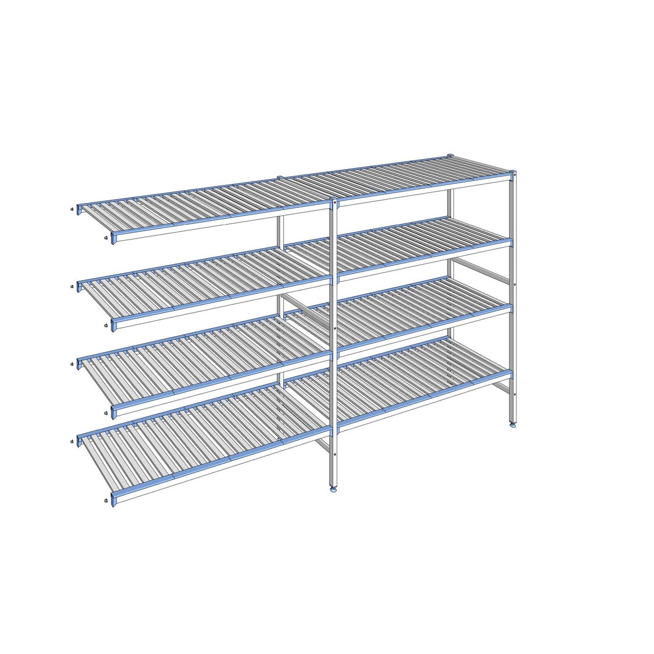 Rayonnage à clayettes amovibles 4 niveaux aluminium 175 x 299.5 x 56 cm Tournus - ACH2995