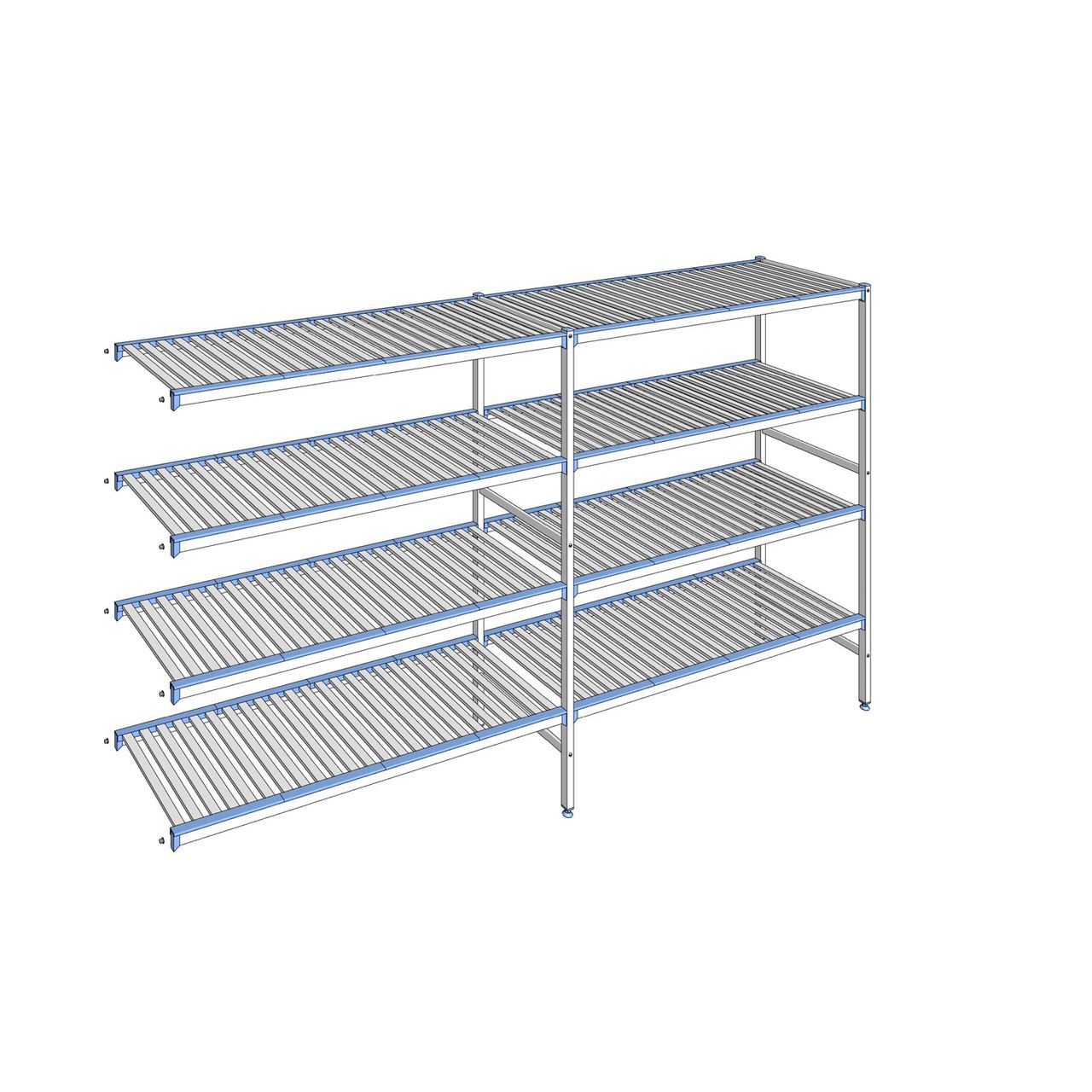 Rayonnage à clayettes amovibles 4 niveaux aluminium 175 x 309.5 x 56 cm Tournus - ACH3095