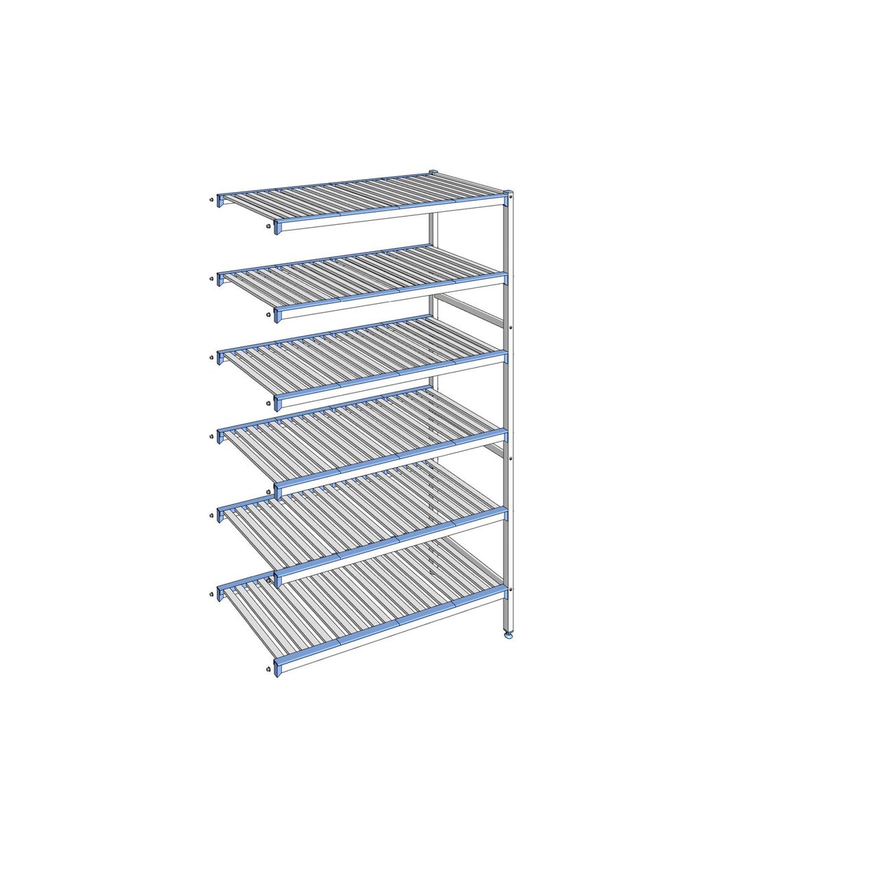 Rayonnage à clayettes amovibles 6 niveaux aluminium 205 x 125.1 x 56 cm Tournus - ACR1251