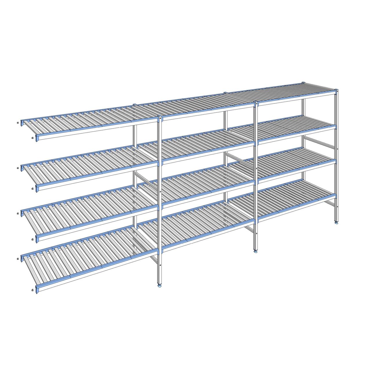 Rayonnage à clayettes amovibles 4 niveaux aluminium 175 x 413.7 x 50 cm Tournus - ACE4137