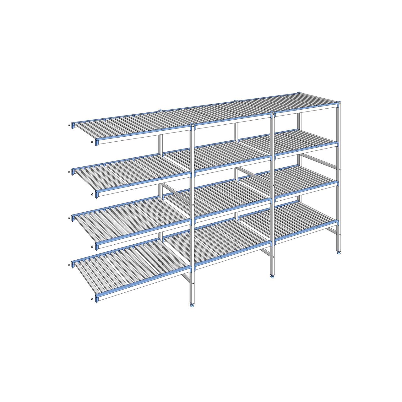 Rayonnage à clayettes amovibles 4 niveaux aluminium 175 x 313.1 x 56 cm Tournus - ACH3131