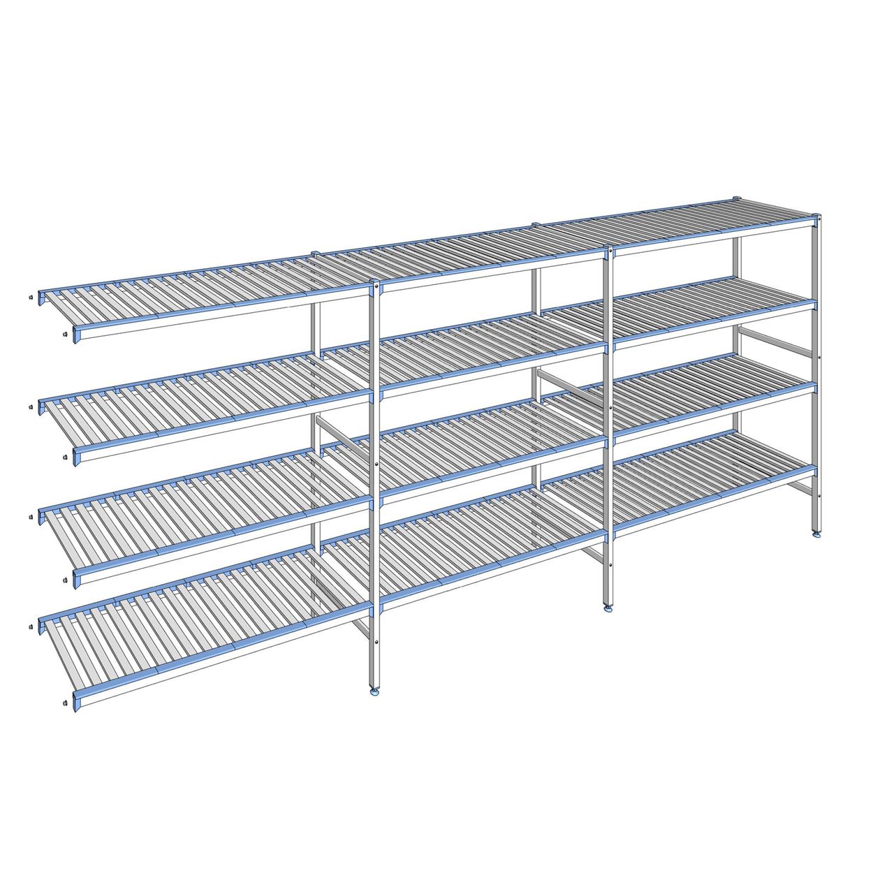 Rayonnage à clayettes amovibles 4 niveaux aluminium 175 x 423.7 x 50 cm Tournus - ACE4237