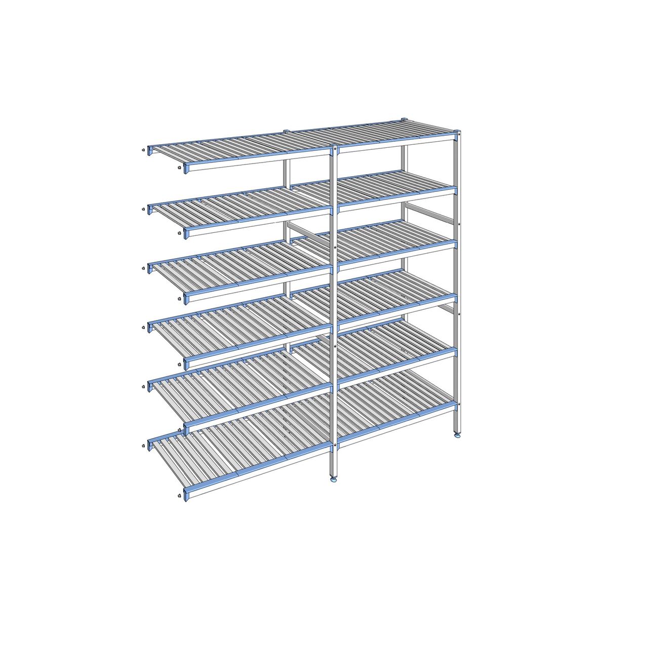 Rayonnage à clayettes amovibles 6 niveaux aluminium 205 x 209.1 x 50 cm Tournus - ACO2091