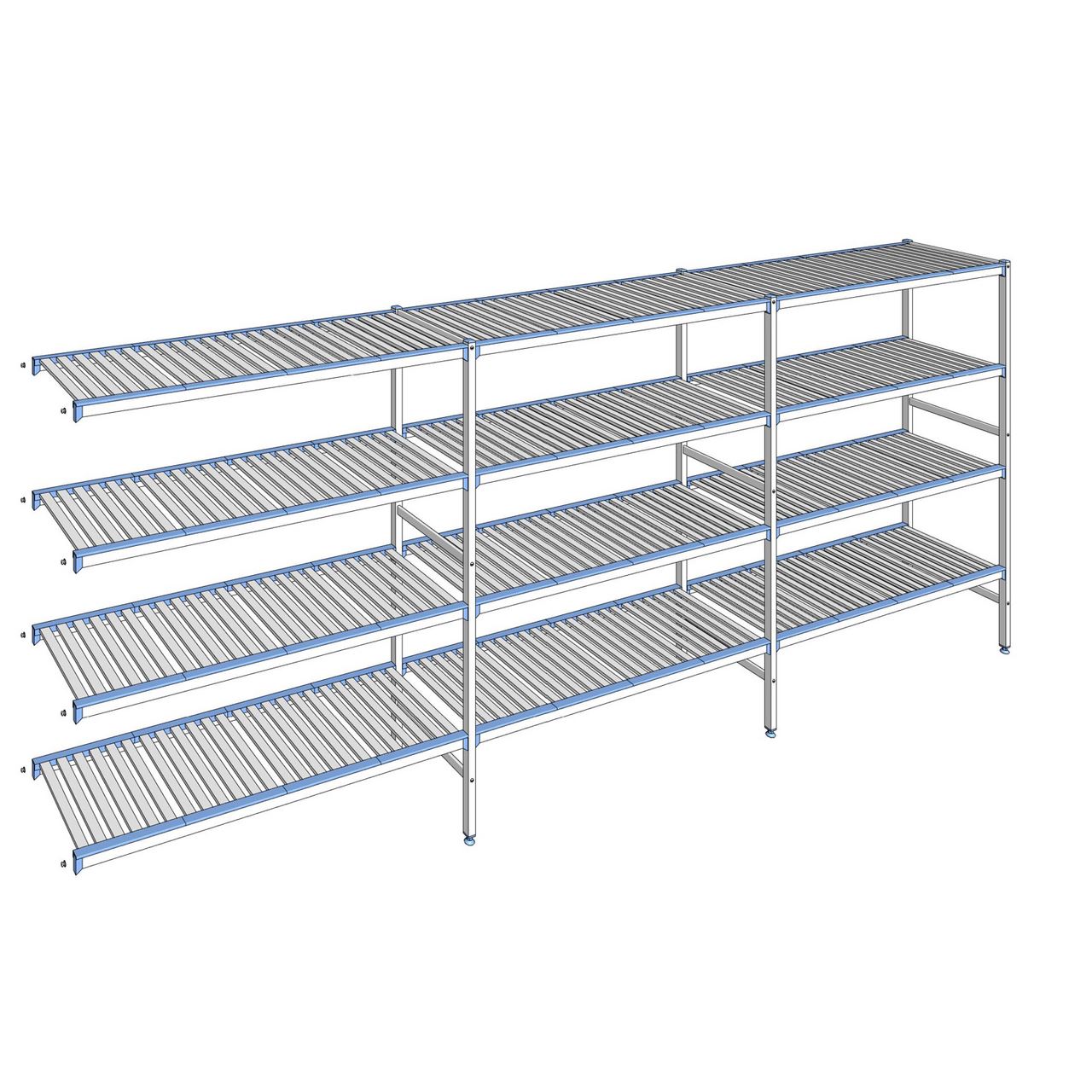 Rayonnage à clayettes amovibles 4 niveaux aluminium 175 x 433.7 x 50 cm Tournus - ACE4337