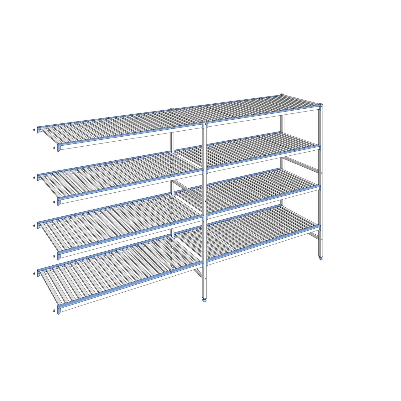 Rayonnage à clayettes amovibles 4 niveaux aluminium 175 x 319.5 x 56 cm Tournus - ACH3195