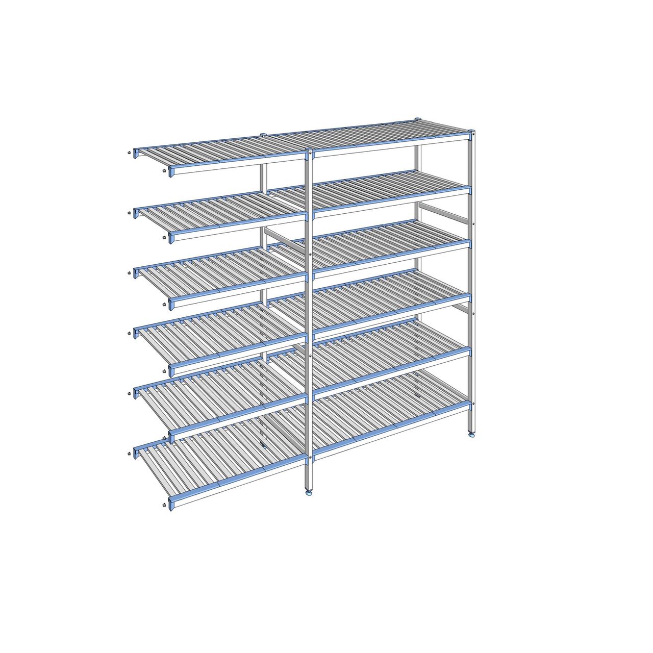 Rayonnage à clayettes amovibles 6 niveaux aluminium 205 x 229.3 x 50 cm Tournus - ACO2293