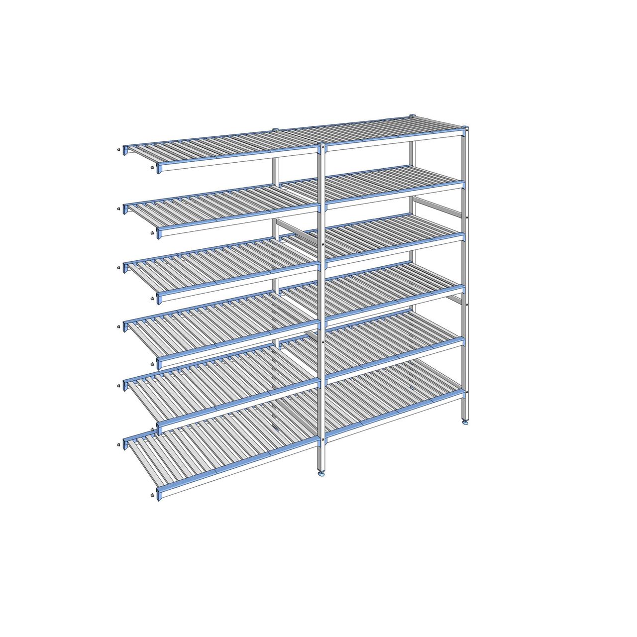 Rayonnage à clayettes amovibles 6 niveaux aluminium 205 x 239.1 x 50 cm Tournus - ACO2391
