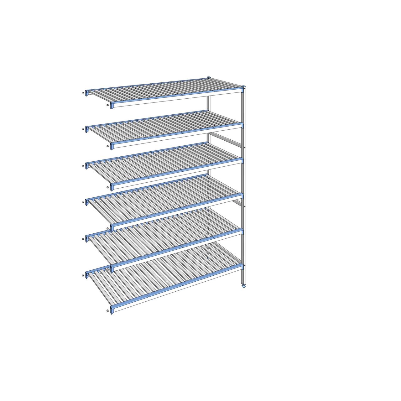 Rayonnage à clayettes amovibles 6 niveaux aluminium 205 x 155.3 x 56 cm Tournus - ACR1553