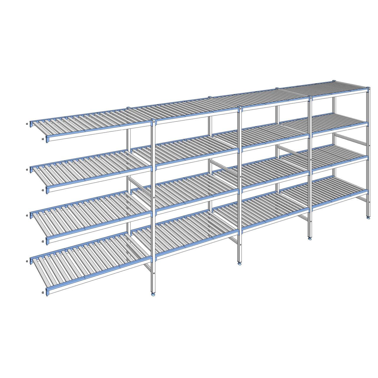 Rayonnage à clayettes amovibles 4 niveaux aluminium 175 x 457.1 x 50 cm Tournus - ACE4571