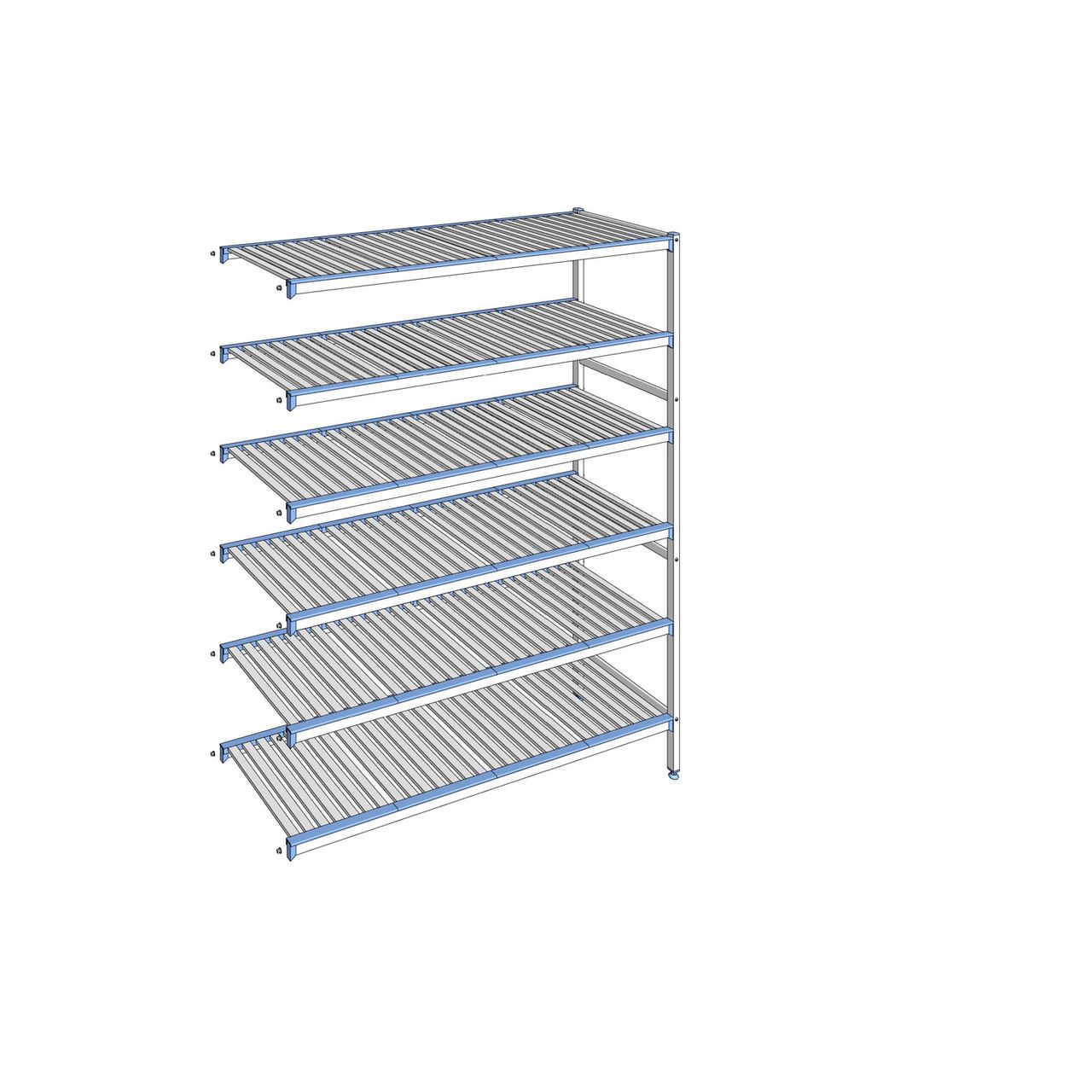 Rayonnage à clayettes amovibles 6 niveaux aluminium 205 x 165.3 x 56 cm Tournus - ACR1653